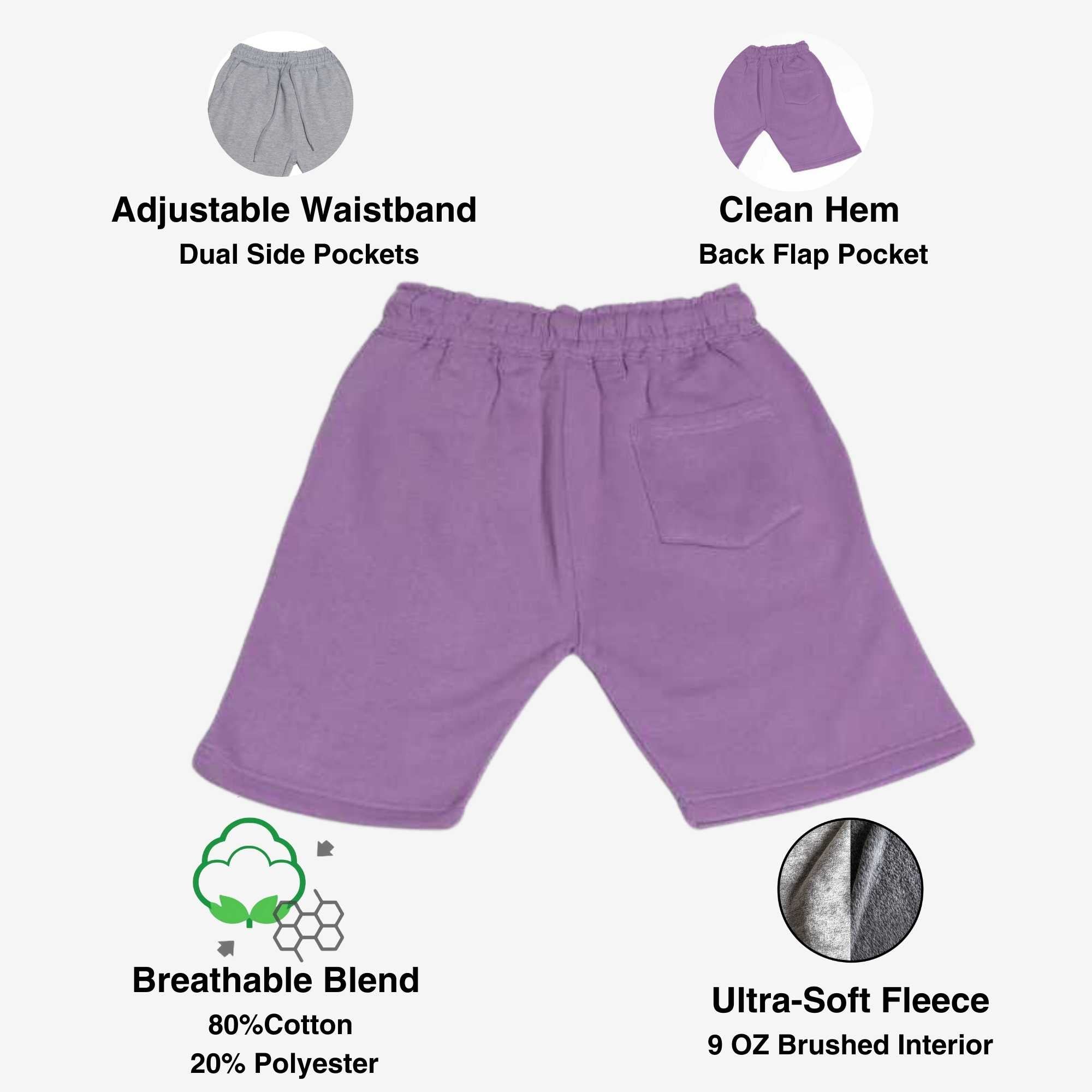 Men’s Fleece Sweatshorts – Soft Fleece, Deep Pockets & Pastel Earth Tones
