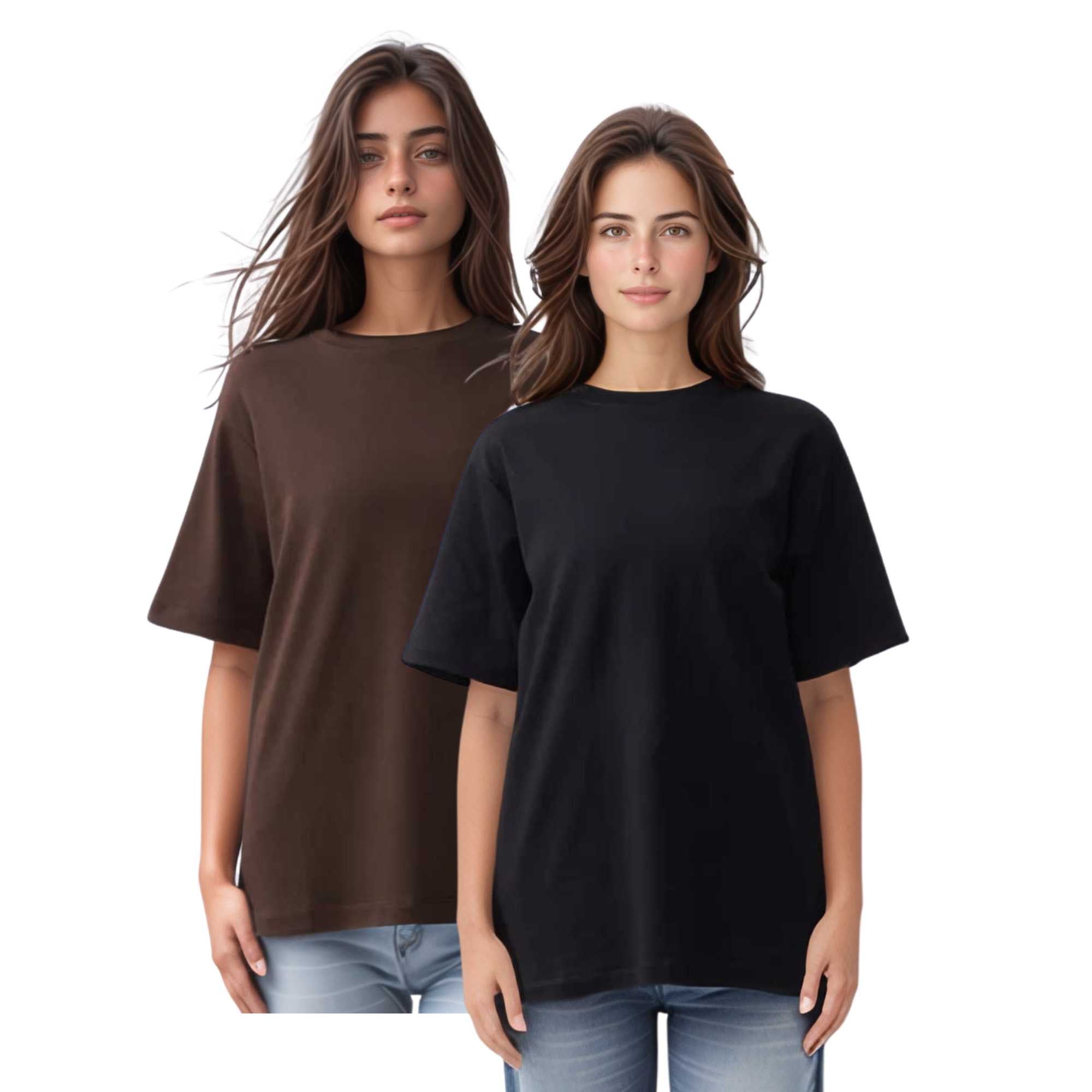2-Pack Women’s Pima Cotton Tees | Soft, Luxurious Comfort - S / Black + Brown - www.upstandingapparel.com