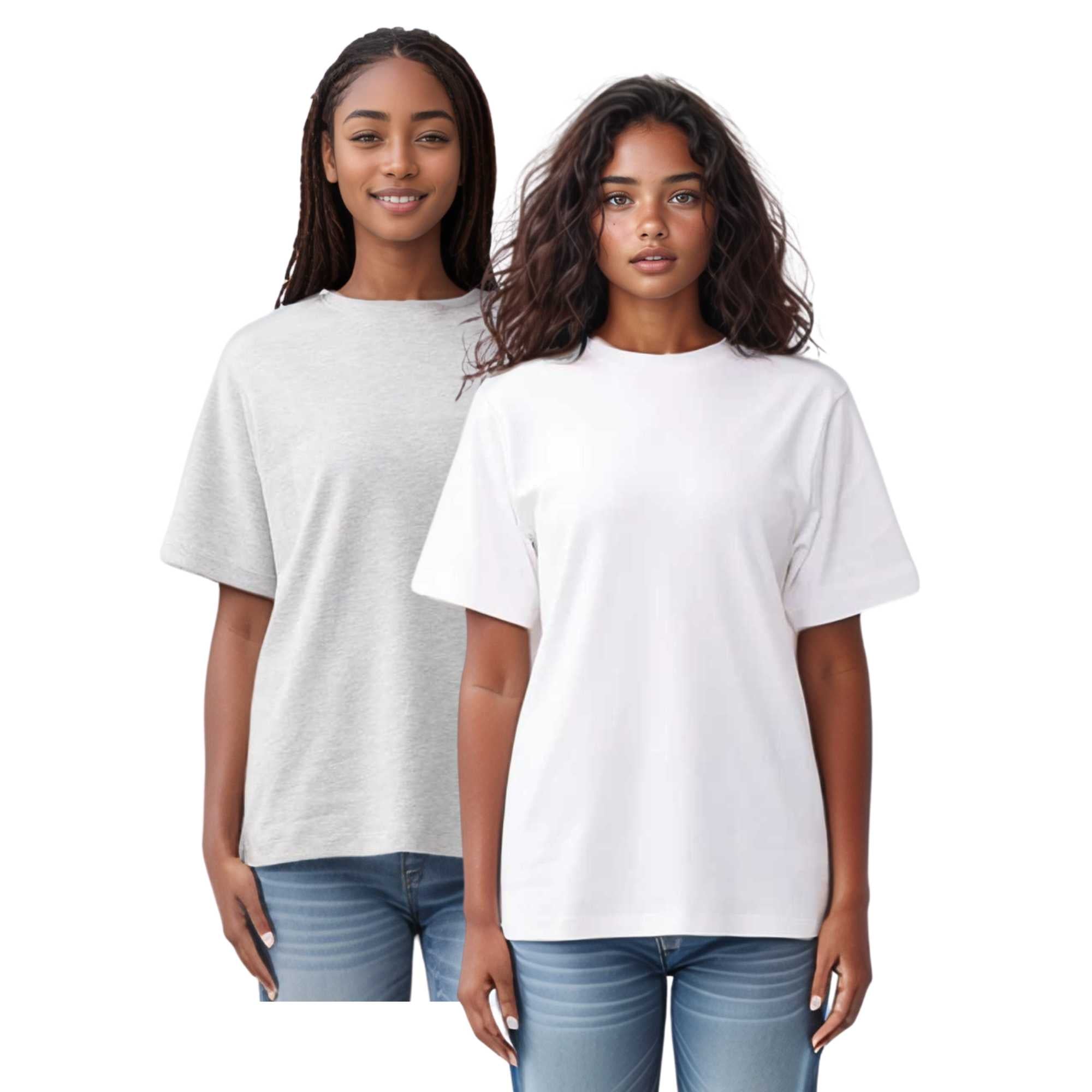 2-Pack Women’s Pima Cotton Tees | Soft, Luxurious Comfort - S / White + Gray - www.upstandingapparel.com