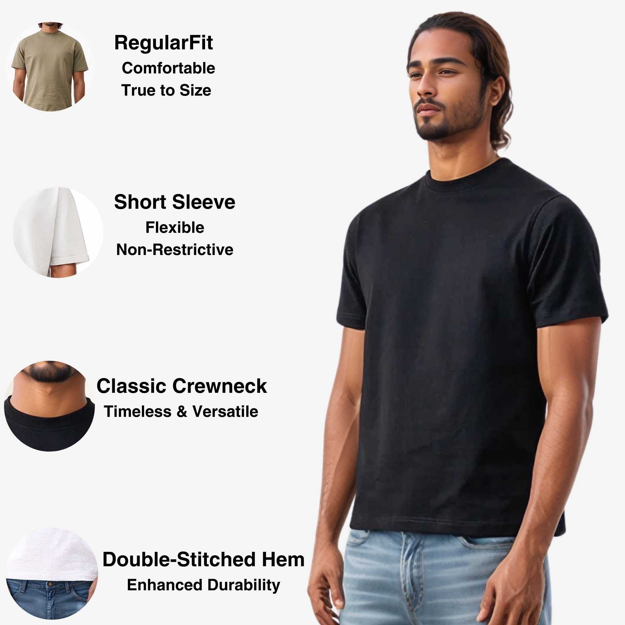 3-Pack Men's Tees | Premium Cotton | Breathable & Durable - S / Khaki + Dark Green + Brown - www.upstandingapparel.com