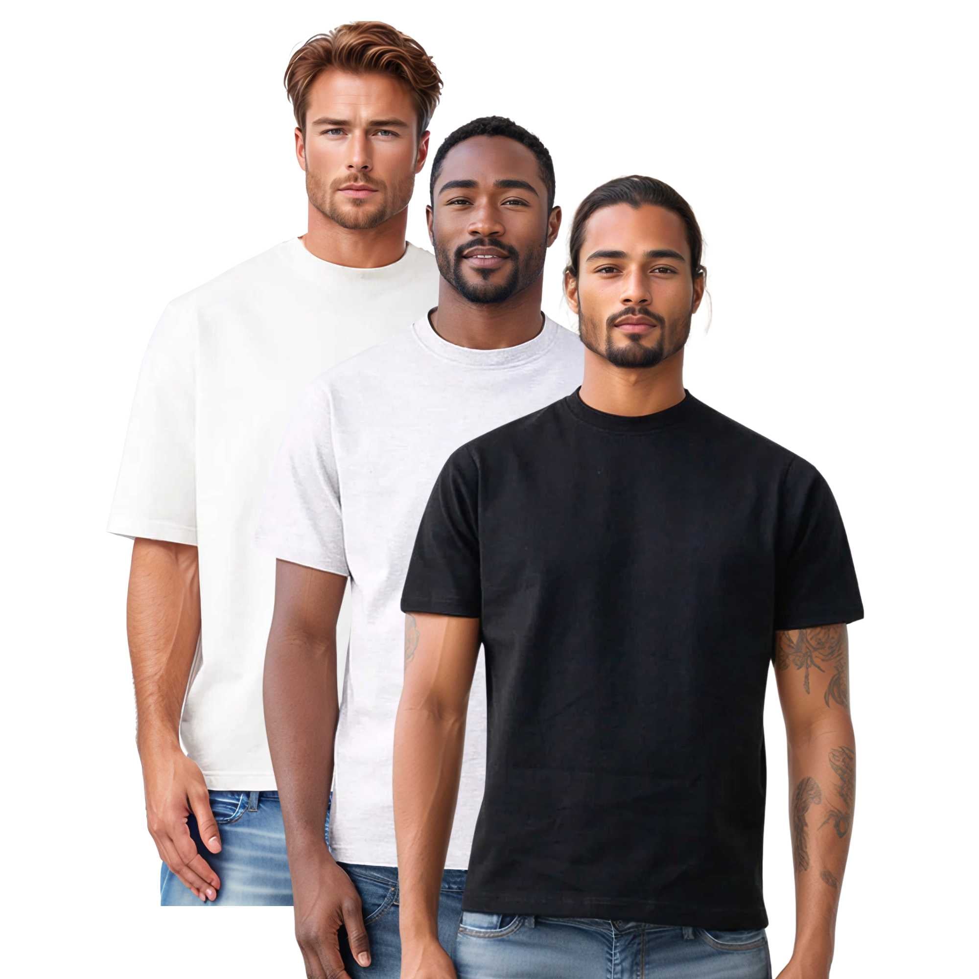 3-Pack Men's Tees | Premium Cotton | Breathable & Durable - S / Black + White + Gray - www.upstandingapparel.com