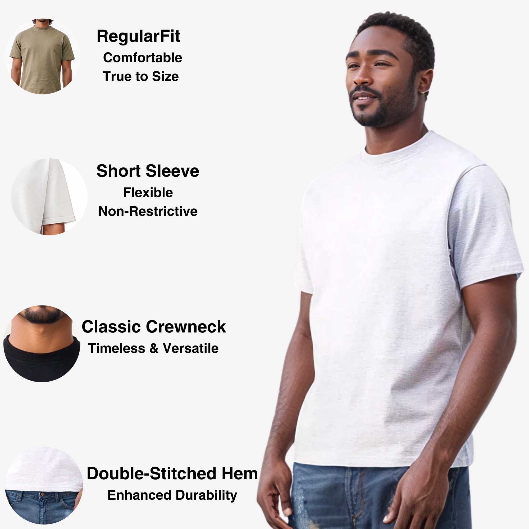 3-Pack Men's Tees | Premium Cotton | Breathable & Durable - S / Khaki + Dark Green + Brown - www.upstandingapparel.com