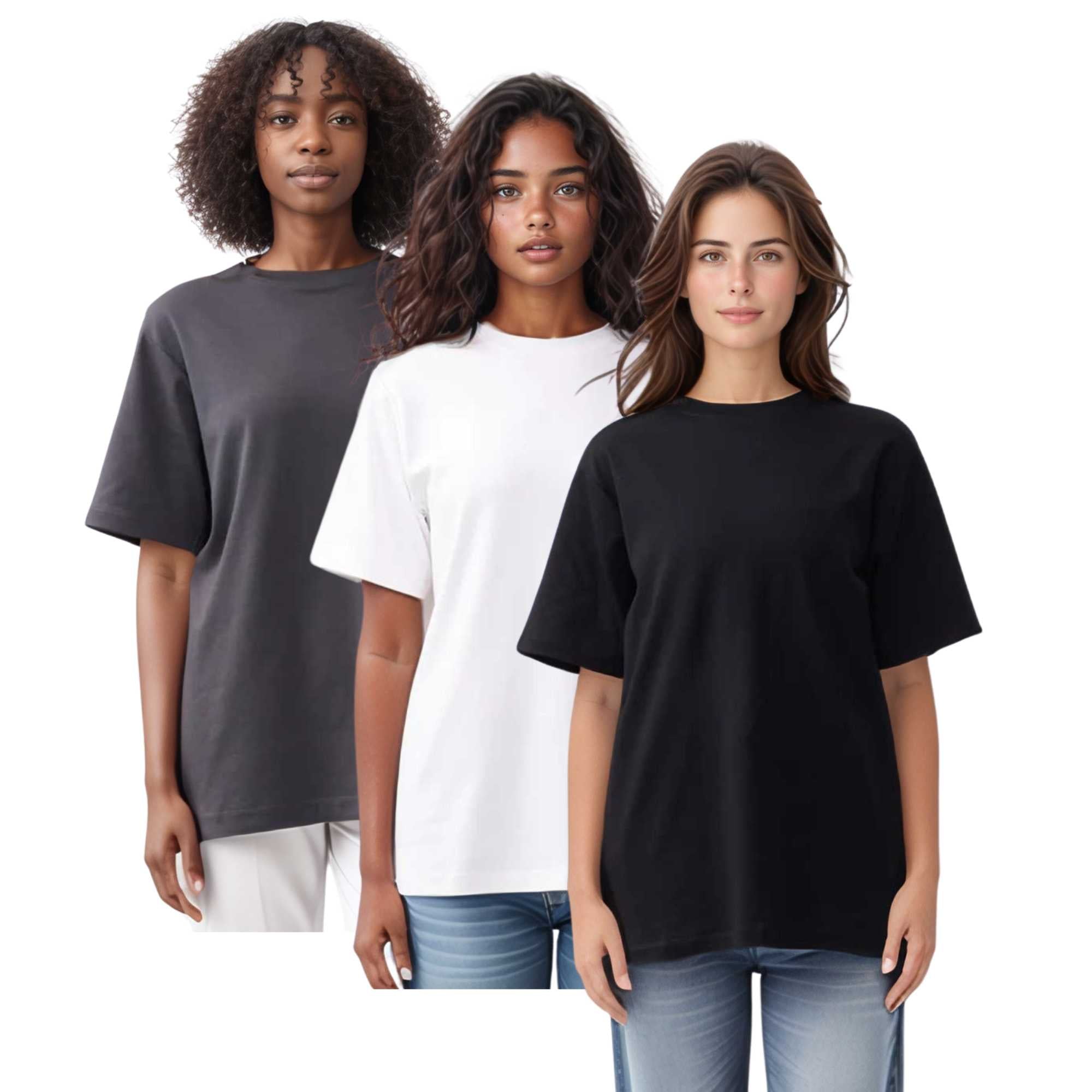 3-Pack Women’s Pima Cotton Tees | Triple the Comfort & Style - S / Black + White + Shadow - www.upstandingapparel.com
