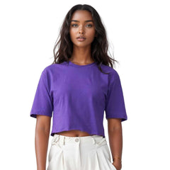 Women’s Cropped T-Shirt – Bold Colors, 100% Cotton, Soft & Relaxed Fit
