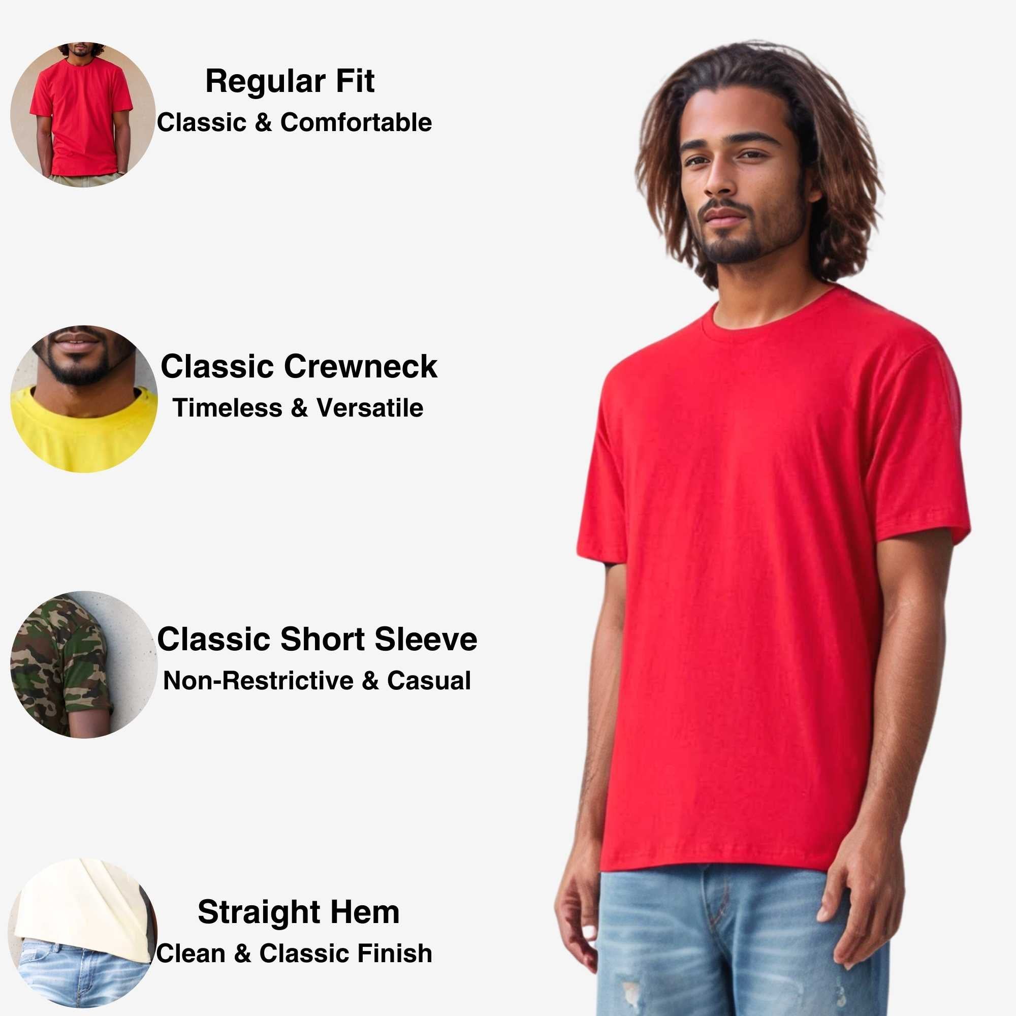 Classic Cotton T-Shirt for Men | Vibrant Spectrum Collection - XS / Hot Pink - www.upstandingapparel.com