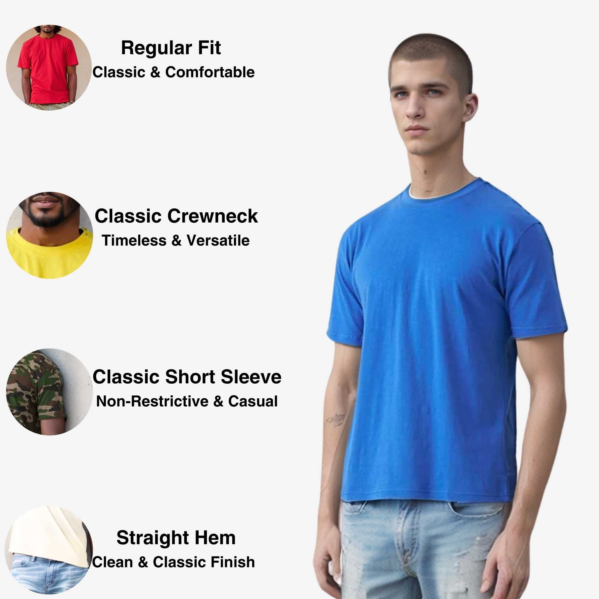 Classic Cotton T-Shirt for Men | Vibrant Spectrum Collection - XS / Hot Pink - www.upstandingapparel.com
