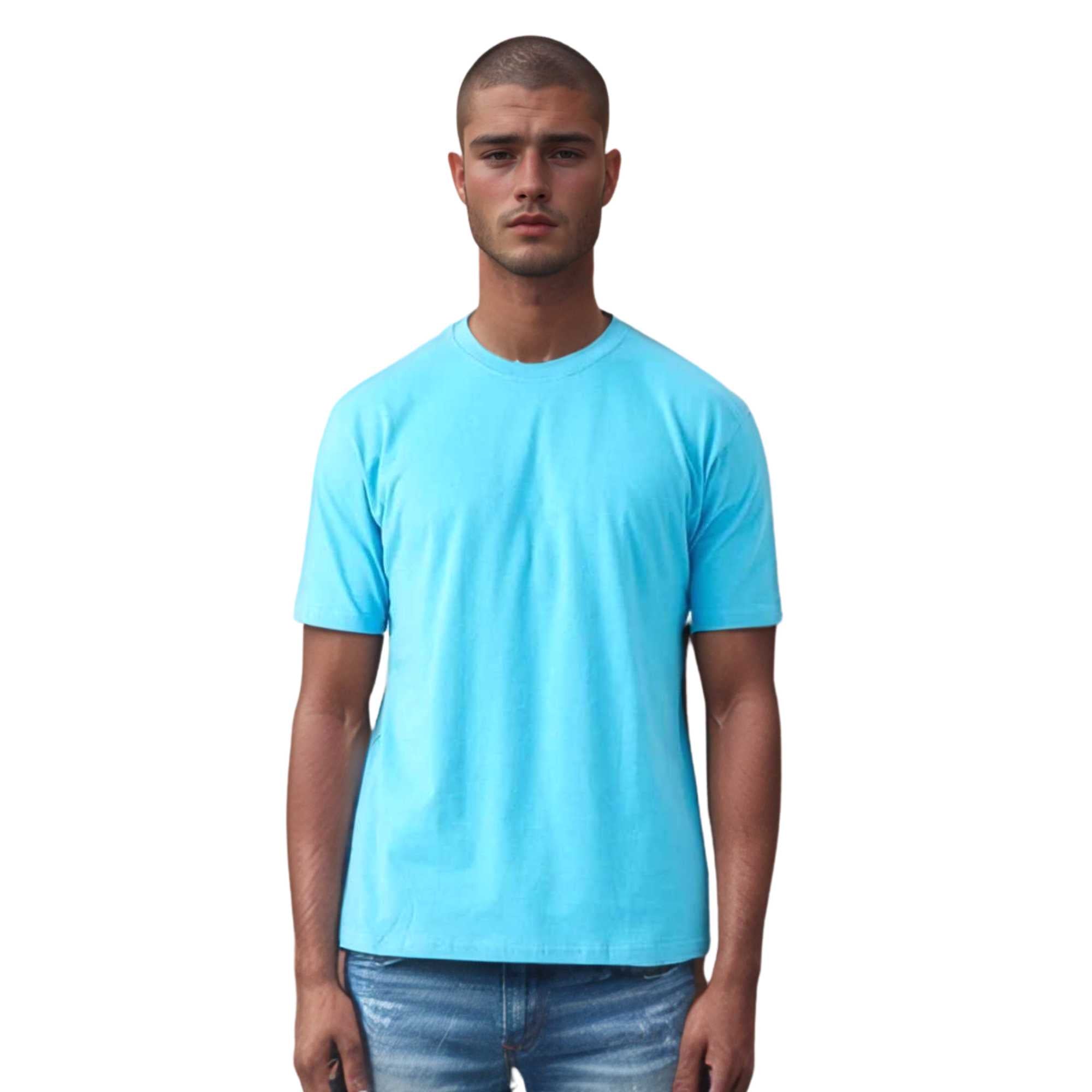 Classic Cotton T-Shirt for Men | Vibrant Spectrum Collection - XS / Sky Blue - www.upstandingapparel.com