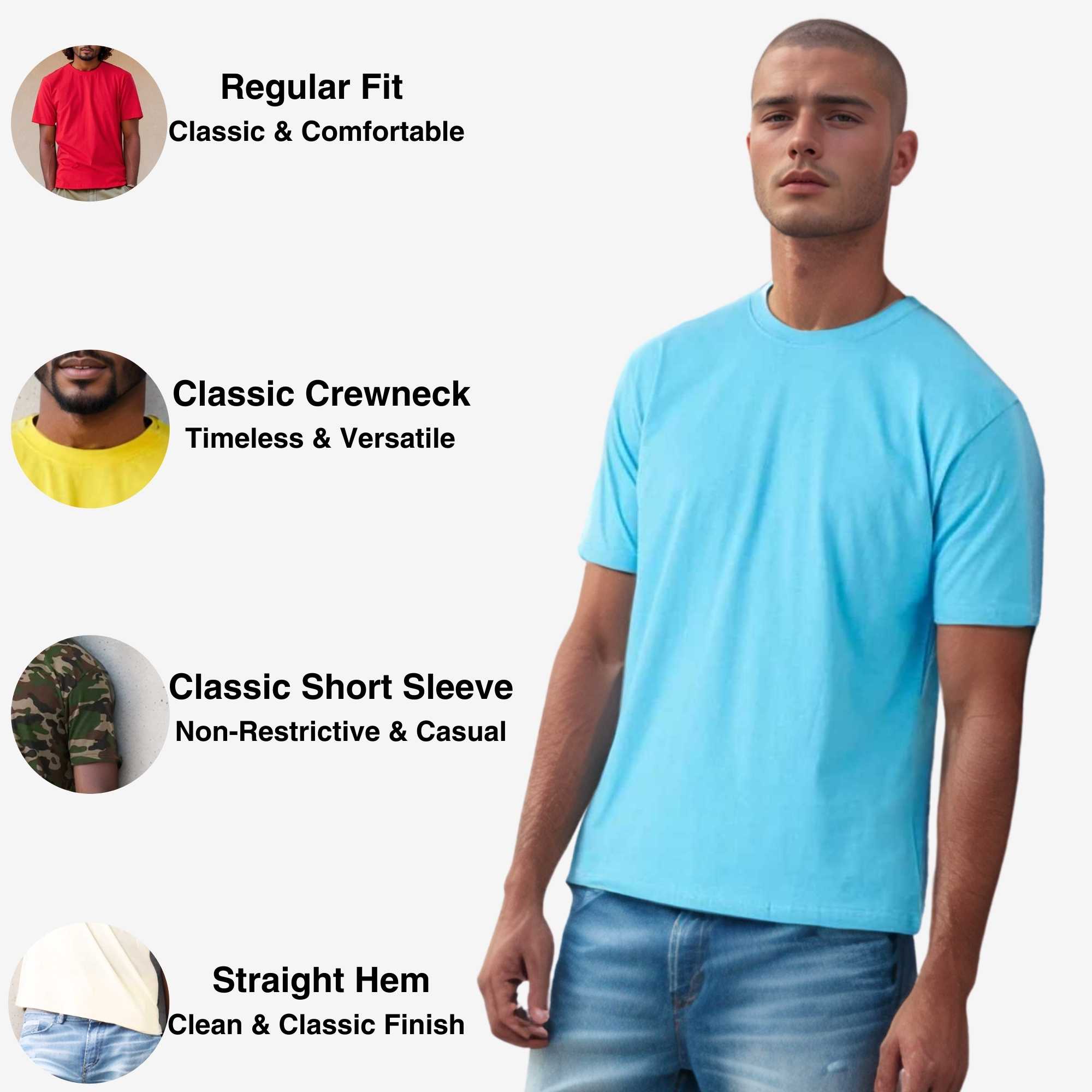 Classic Cotton T-Shirt for Men | Vibrant Spectrum Collection - XS / Hot Pink - www.upstandingapparel.com