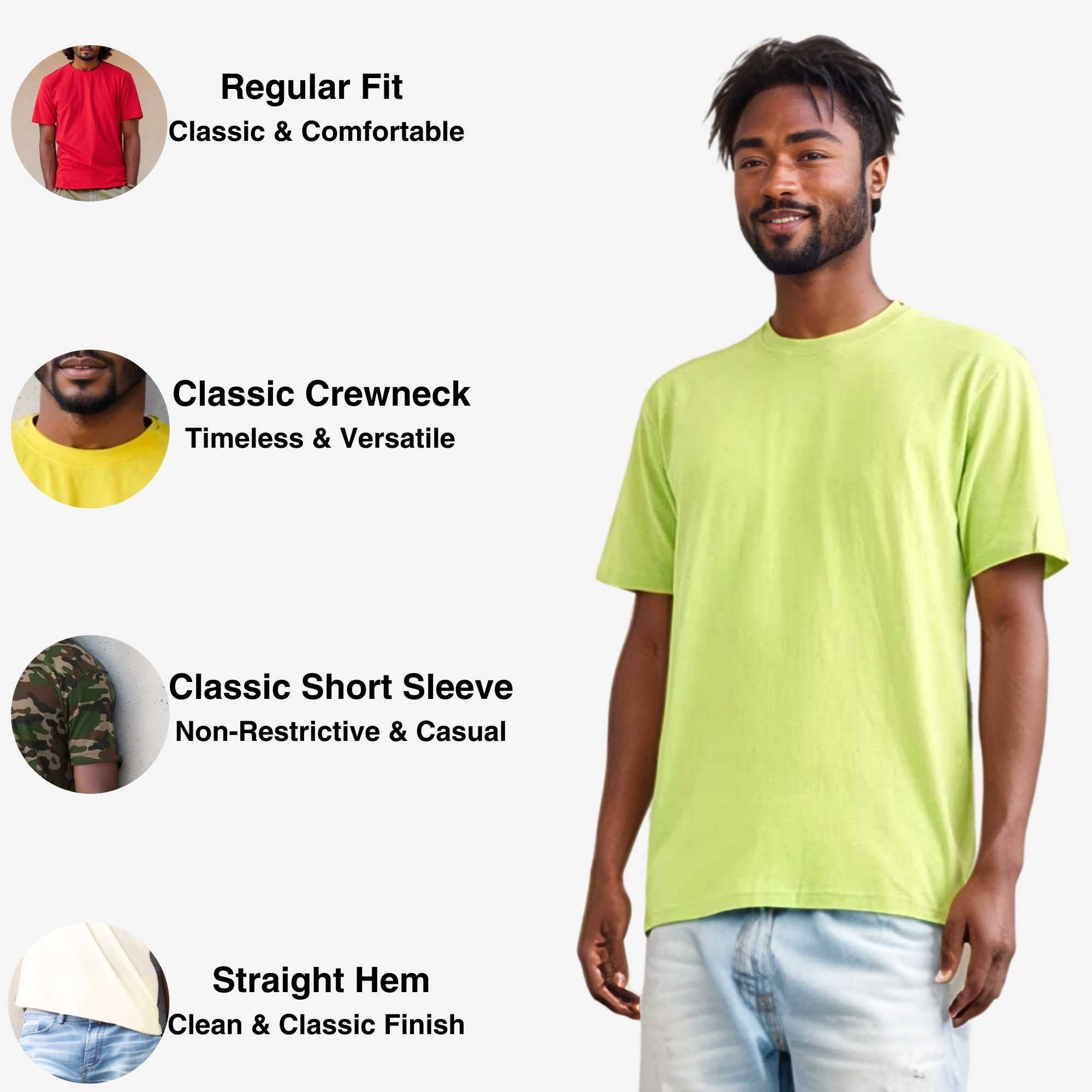 Classic Cotton T-Shirt for Men | Vibrant Spectrum Collection - XS / Hot Pink - www.upstandingapparel.com