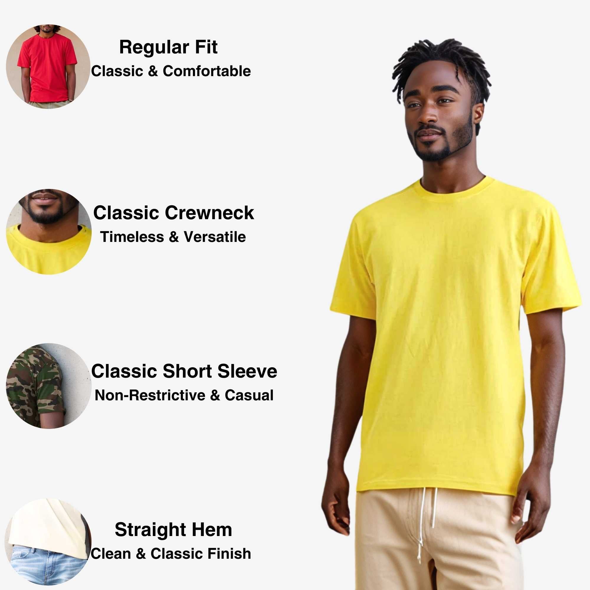 Classic Cotton T-Shirt for Men | Vibrant Spectrum Collection - XS / Hot Pink - www.upstandingapparel.com