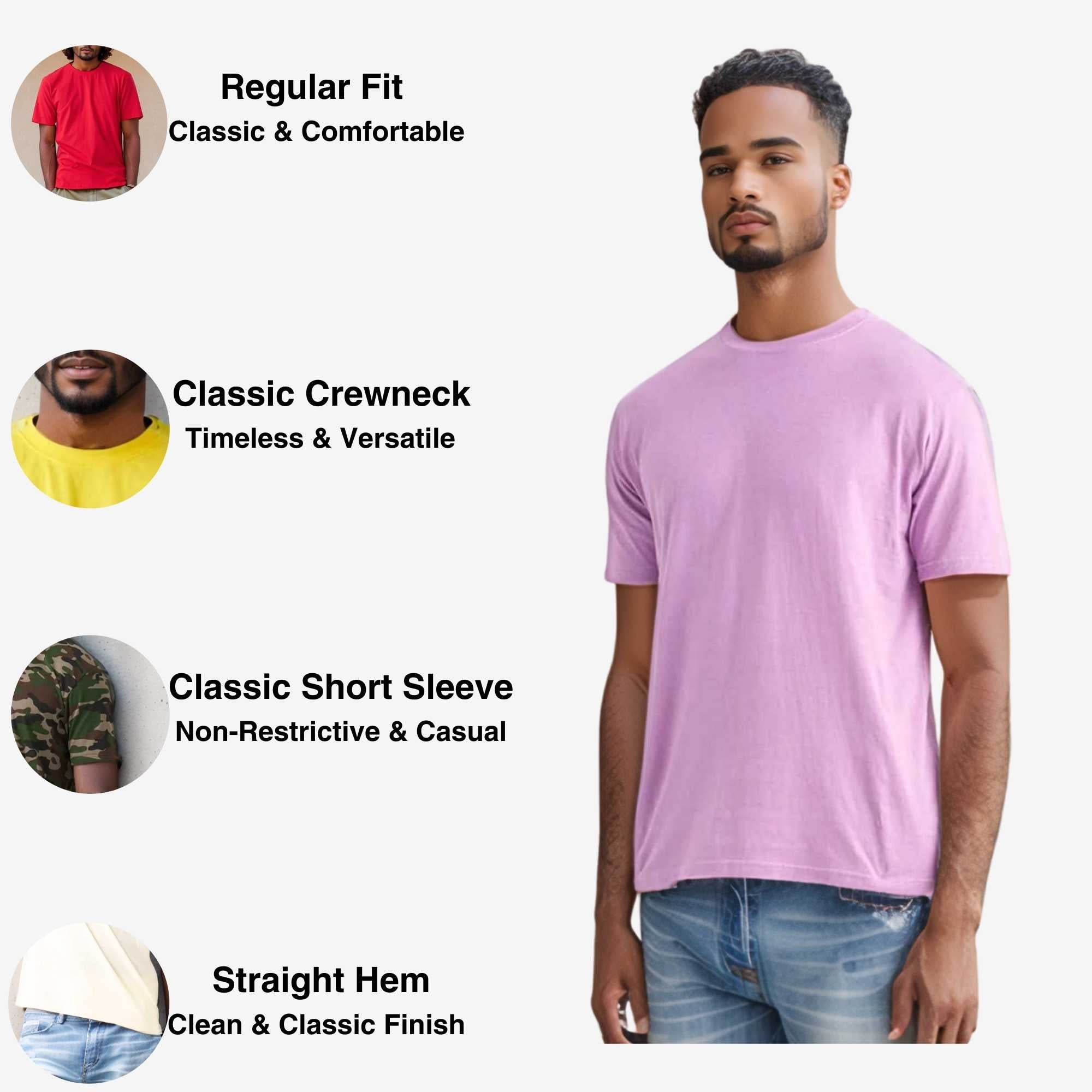 Classic Cotton T-Shirt for Men | Vibrant Spectrum Collection - XS / Hot Pink - www.upstandingapparel.com