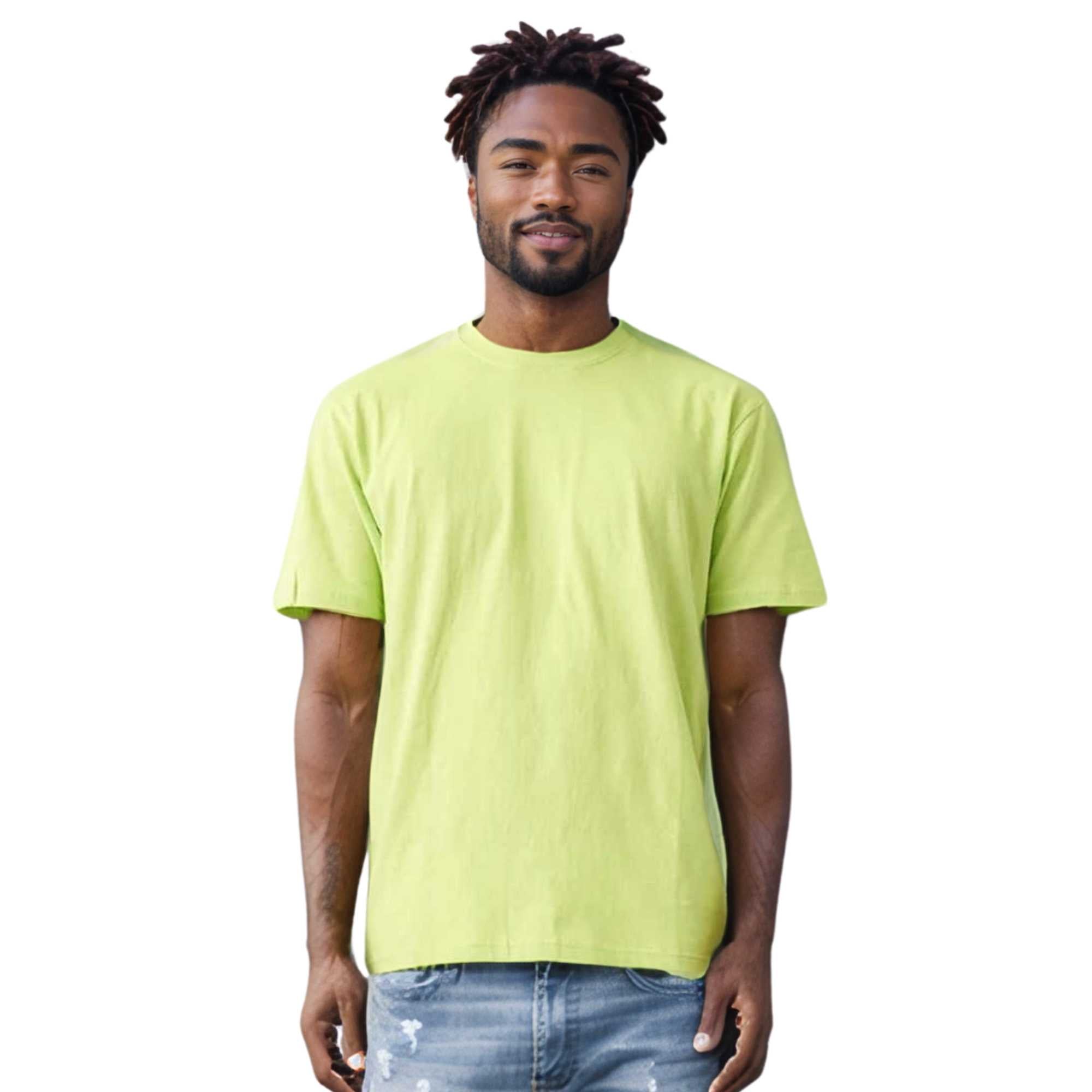 Classic Cotton T-Shirt for Men | Vibrant Spectrum Collection - XS / Lime - www.upstandingapparel.com