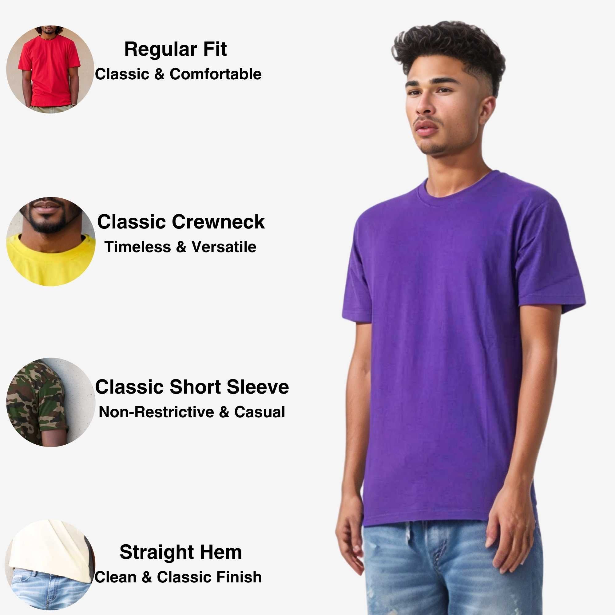 Classic Cotton T-Shirt for Men | Vibrant Spectrum Collection - XS / Hot Pink - www.upstandingapparel.com