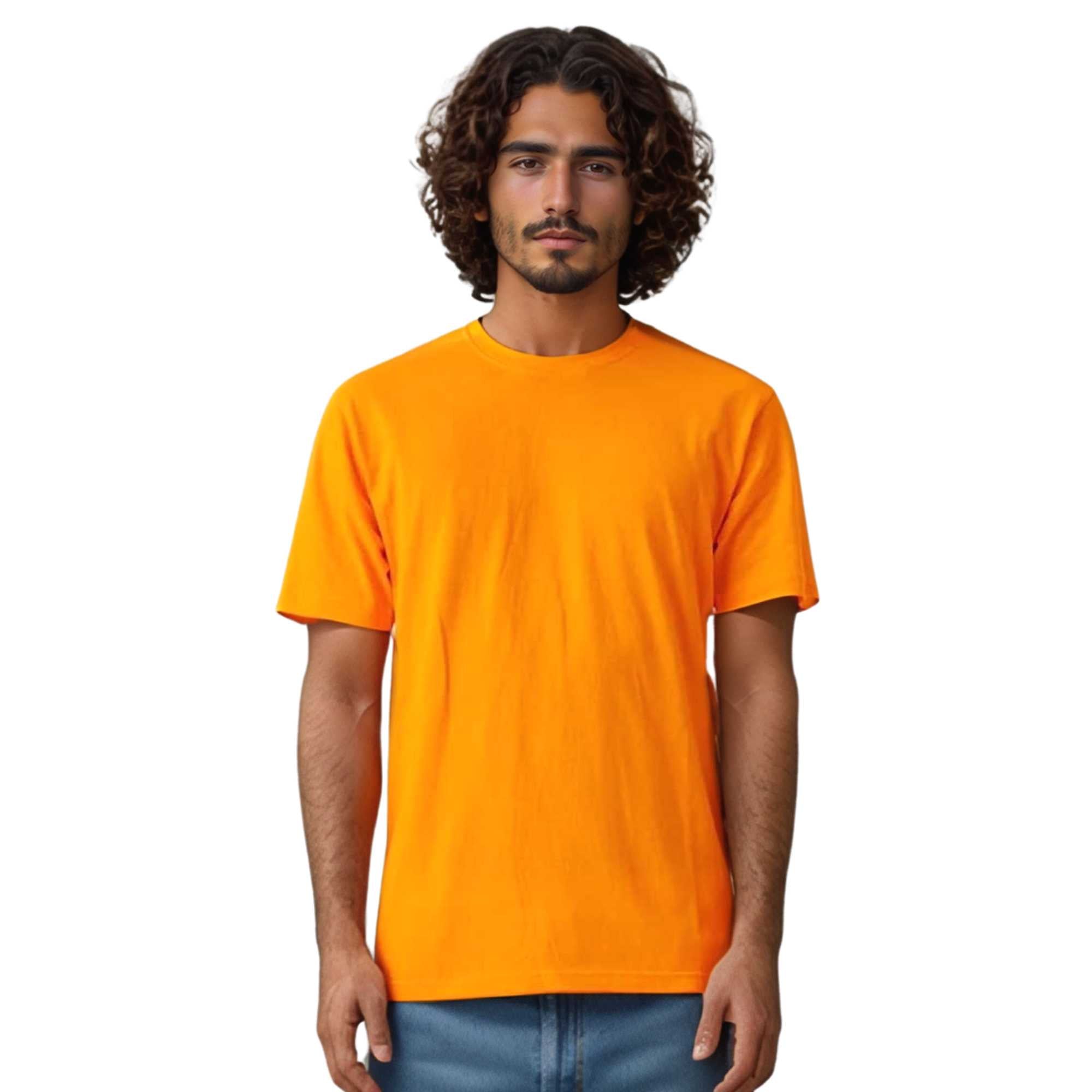 Classic Cotton T-Shirt for Men | Vibrant Spectrum Collection - XS / Orange - www.upstandingapparel.com