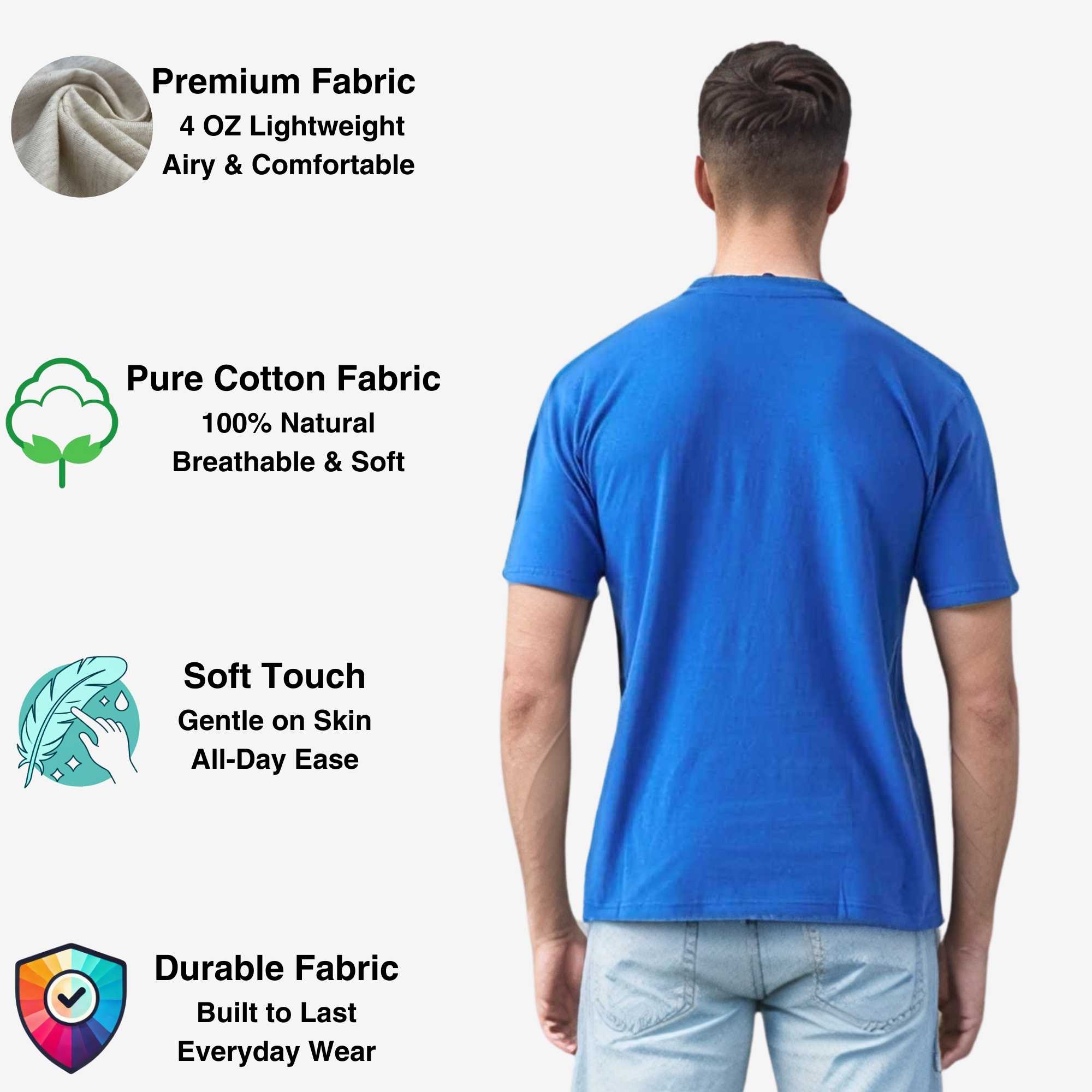 Classic Cotton T-Shirt for Men | Vibrant Spectrum Collection - XS / Hot Pink - www.upstandingapparel.com