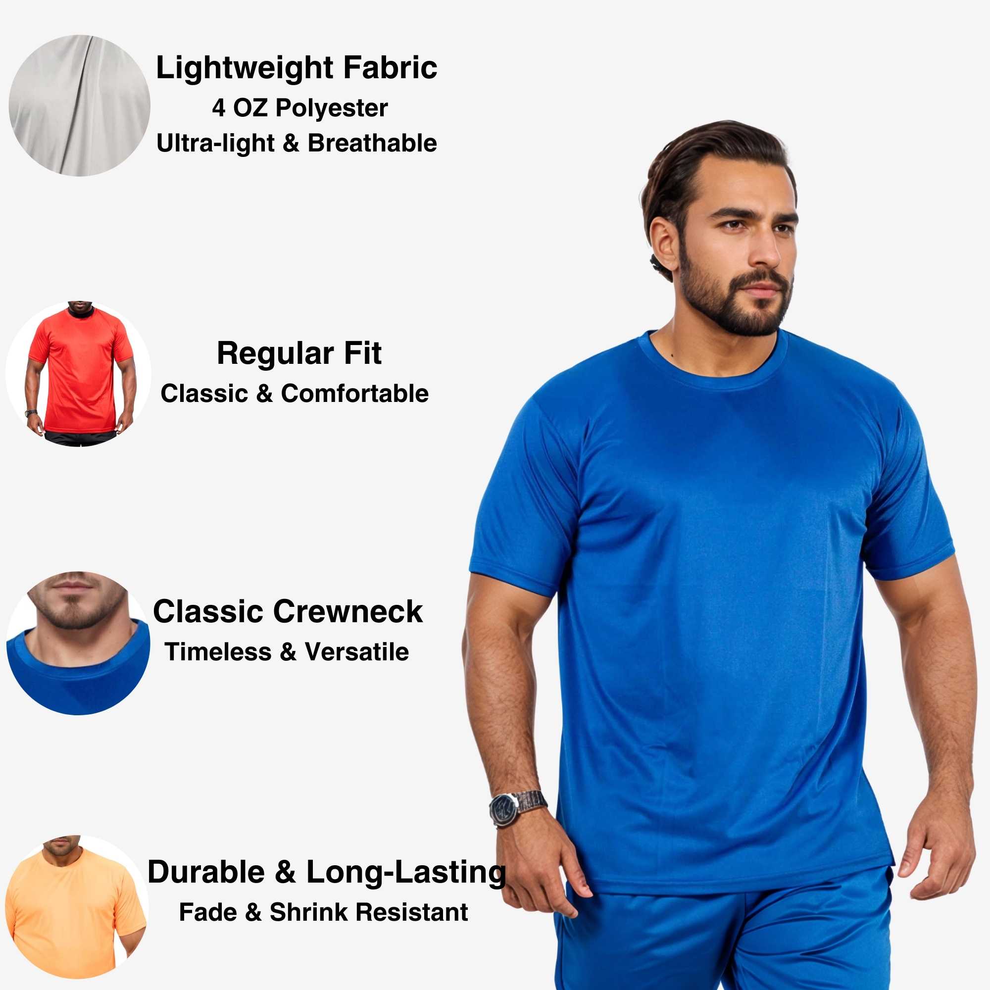 Men's Active Performance Tee | Quick-Dry Workout Essential - S / White - www.upstandingapparel.com