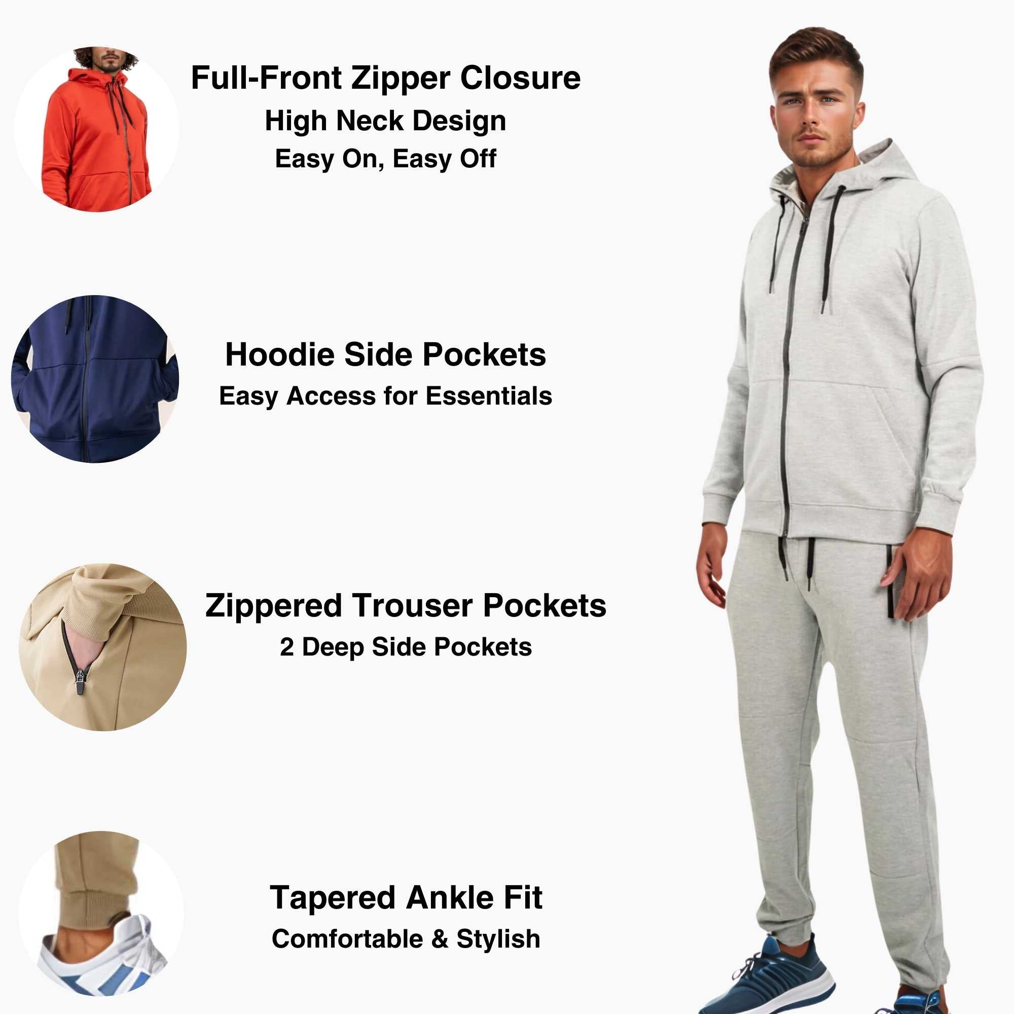 Men's Active Performance Tracksuit | Timeless Essential Set - S / Royal Blue - www.upstandingapparel.com