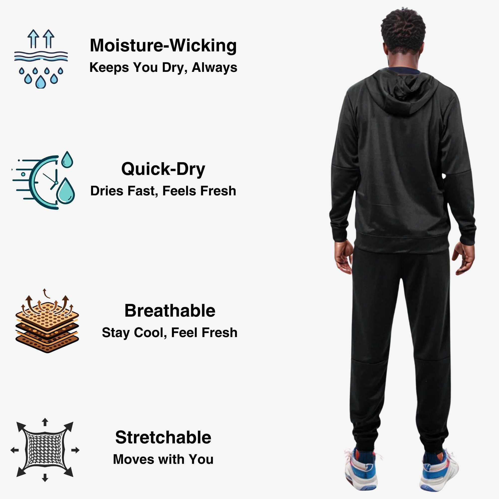 Men's Active Performance Tracksuit | Timeless Essential Set - S / Royal Blue - www.upstandingapparel.com
