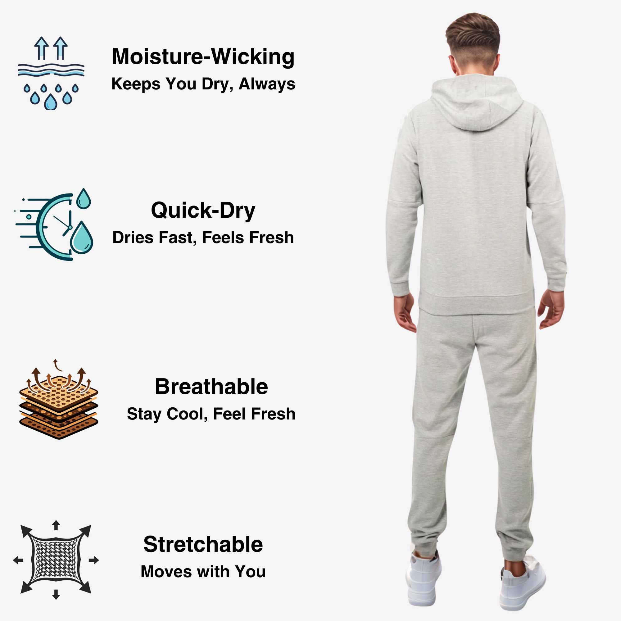 Men's Active Performance Tracksuit | Timeless Essential Set - S / Royal Blue - www.upstandingapparel.com