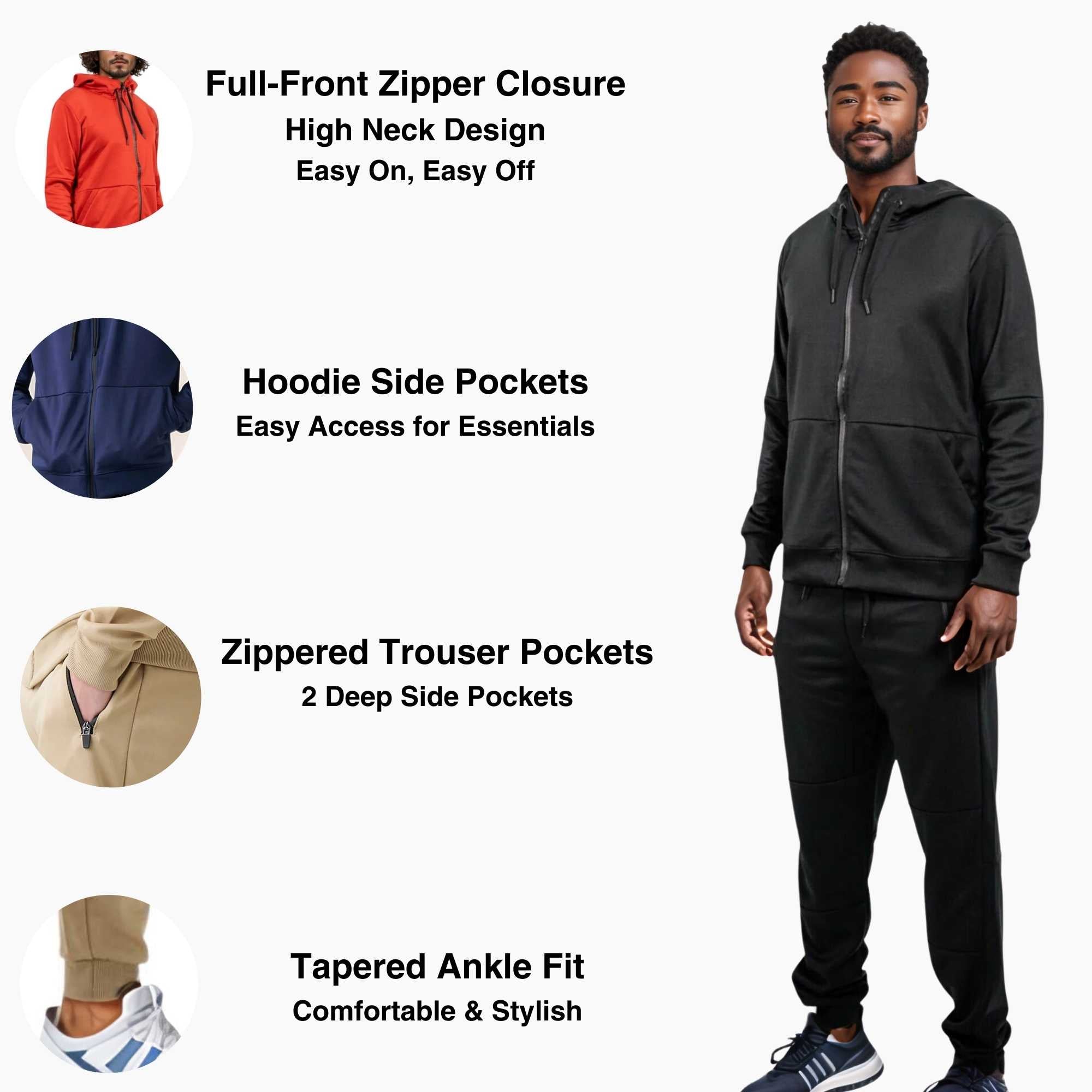 Men's Active Performance Tracksuit | Timeless Essential Set - S / Royal Blue - www.upstandingapparel.com