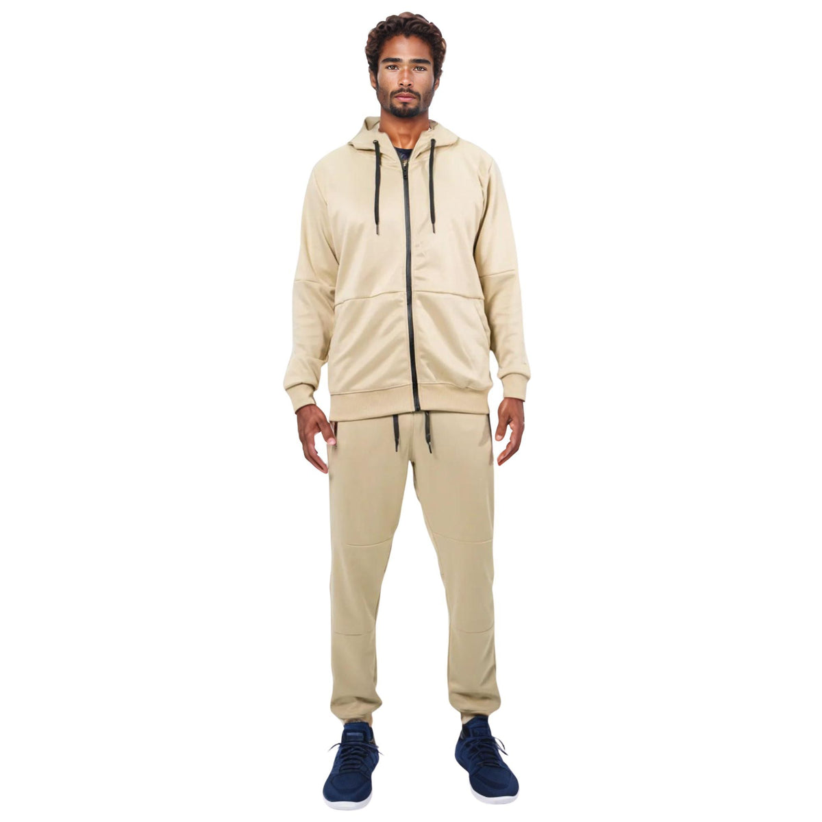 Men's Active Performance Tracksuit | Timeless Essential Set - S / Sand - www.upstandingapparel.com