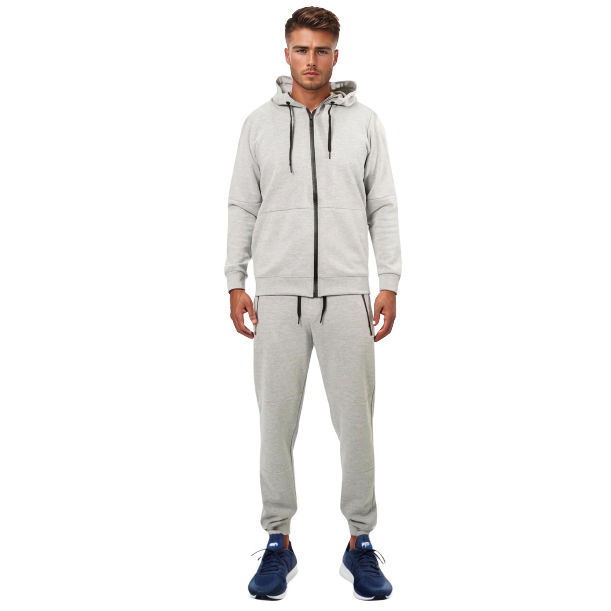 Men's Active Performance Tracksuit | Timeless Essential Set - S / Heather Gray - www.upstandingapparel.com