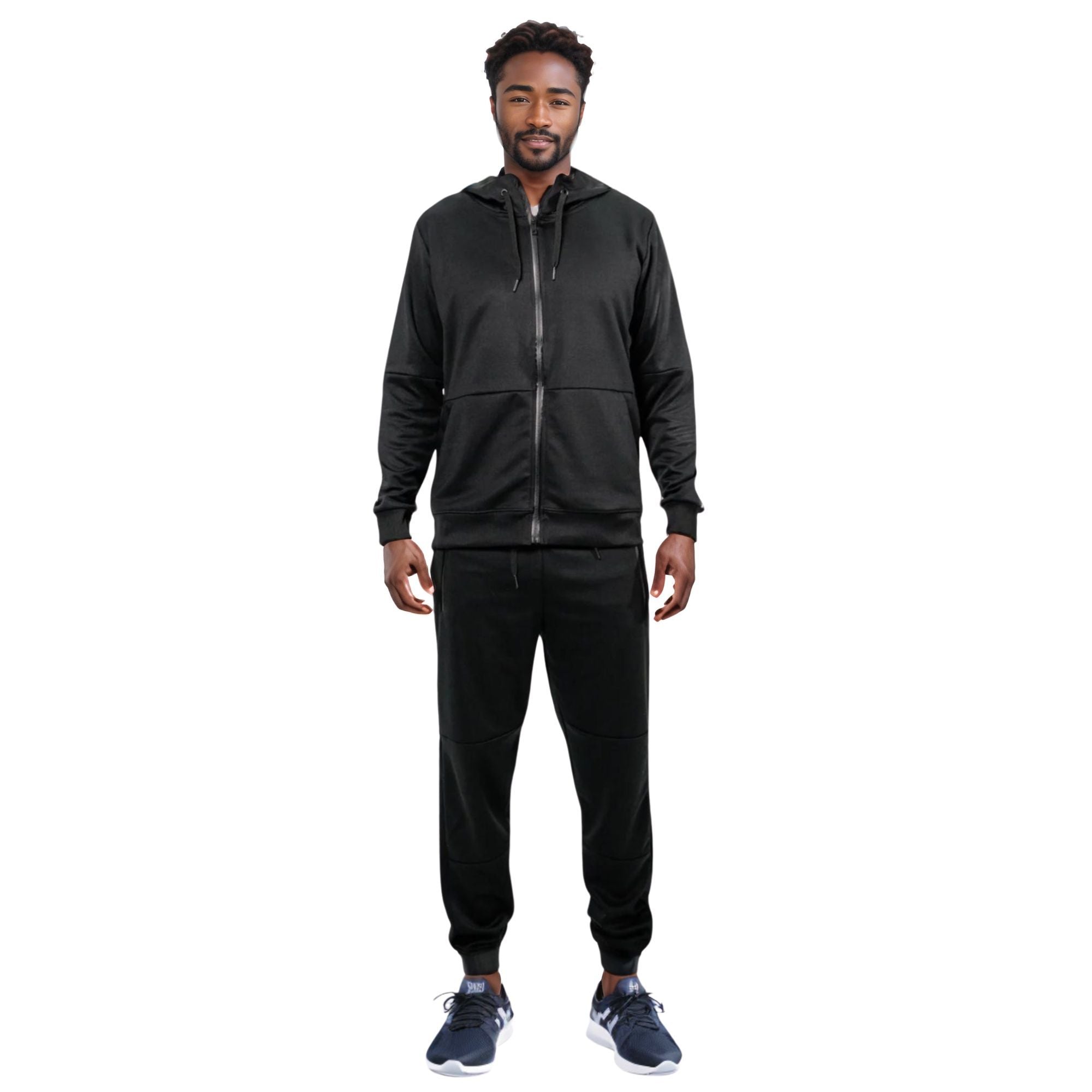 Men's Active Performance Tracksuit | Timeless Essential Set - S / Black - www.upstandingapparel.com