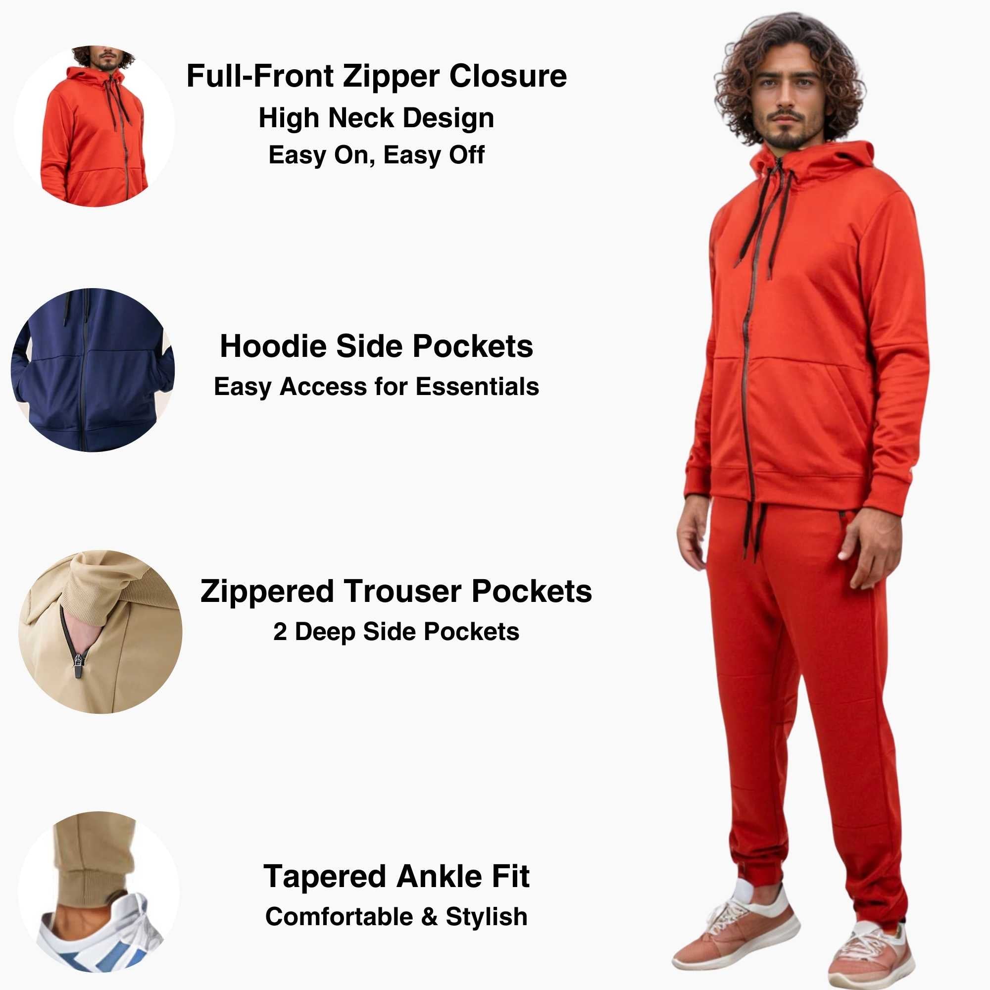 Men's Active Performance Tracksuit | Timeless Essential Set - S / Royal Blue - www.upstandingapparel.com
