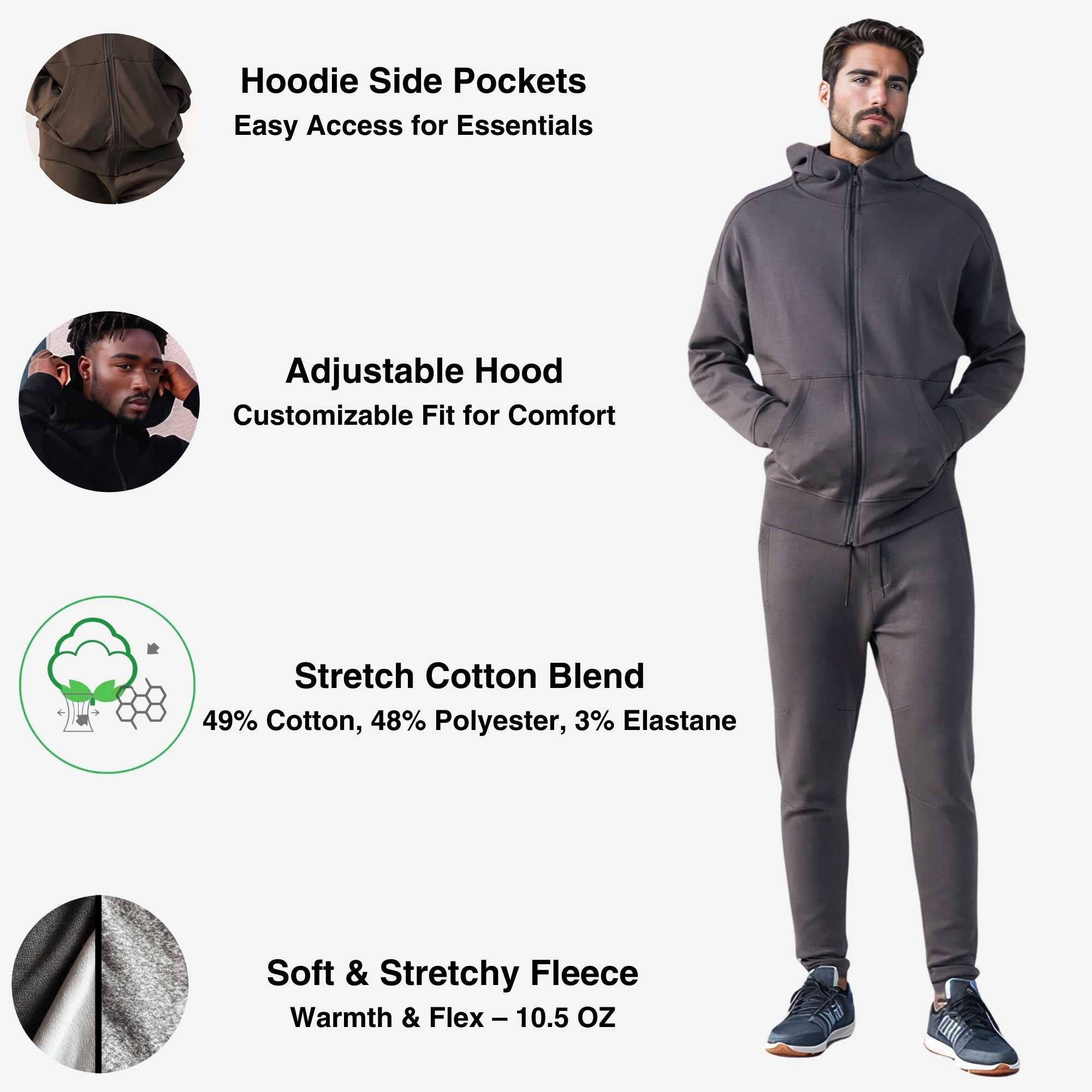 Men’s Athleisure Tracksuit | Versatile Performance Flex - S / Dark Gray - www.upstandingapparel.com