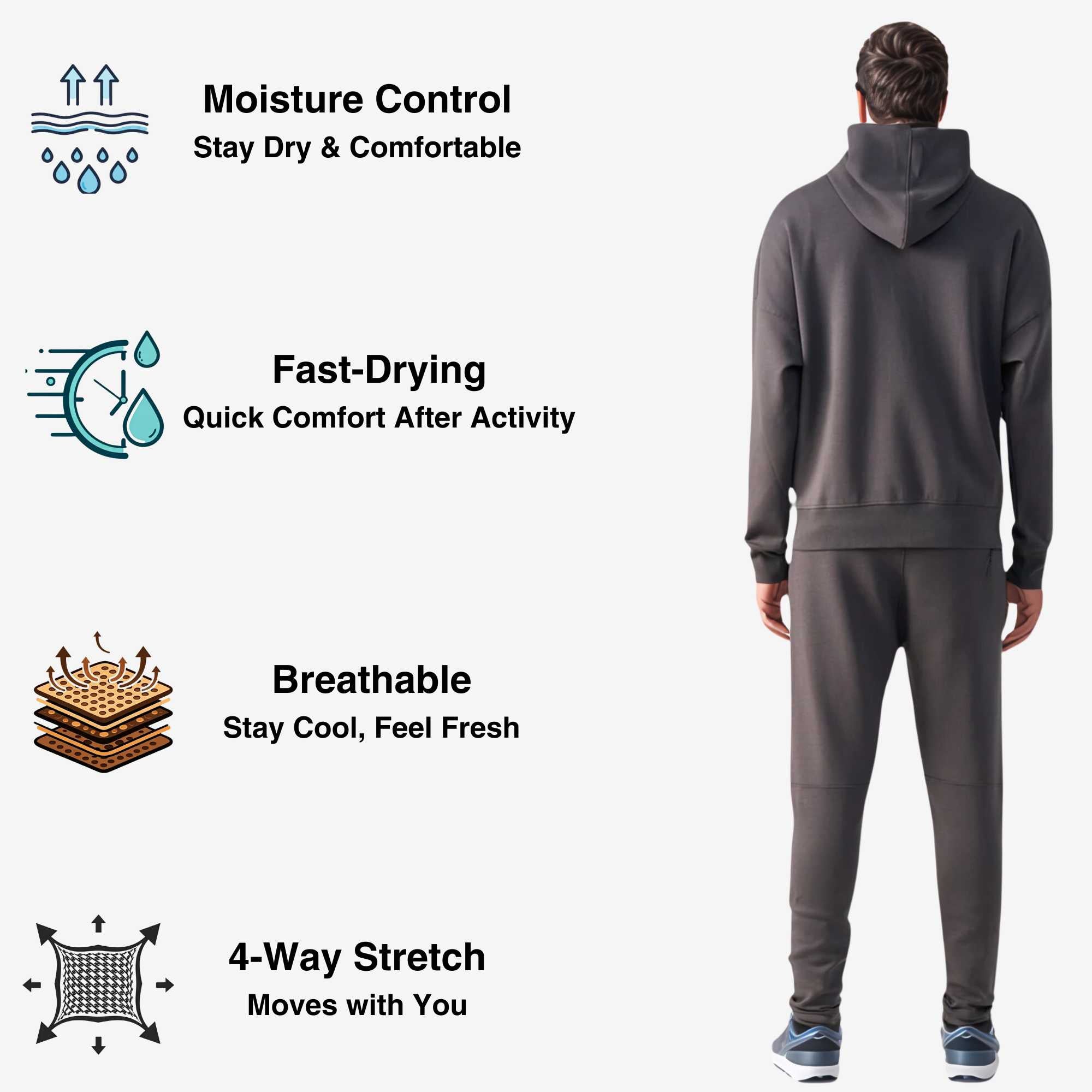 Men’s Athleisure Tracksuit | Versatile Performance Flex - S / Dark Gray - www.upstandingapparel.com