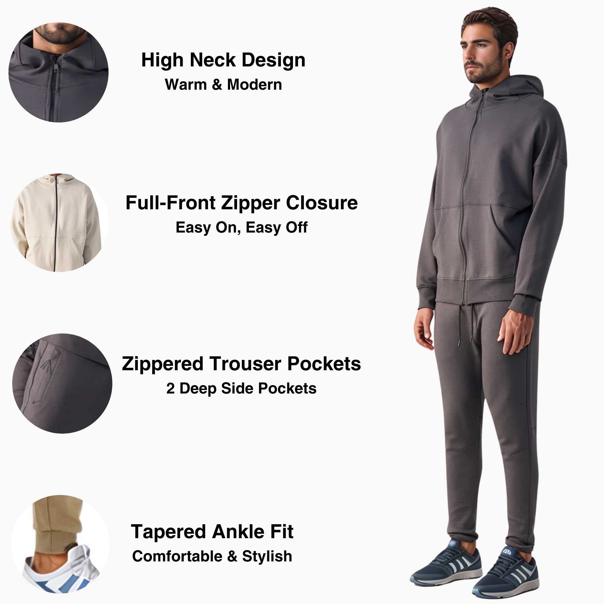 Men’s Athleisure Tracksuit | Versatile Performance Flex - S / Dark Gray - www.upstandingapparel.com