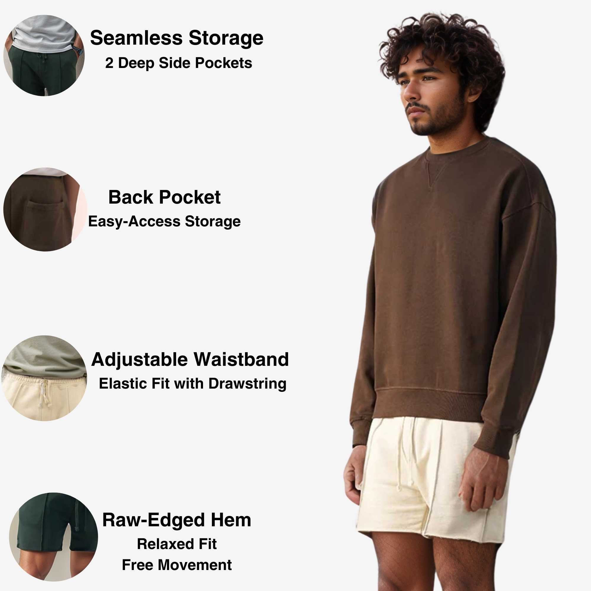 Men’s Cropped Fleece Sweatshorts | Luxurious Comfort & Style - S / Black - www.upstandingapparel.com