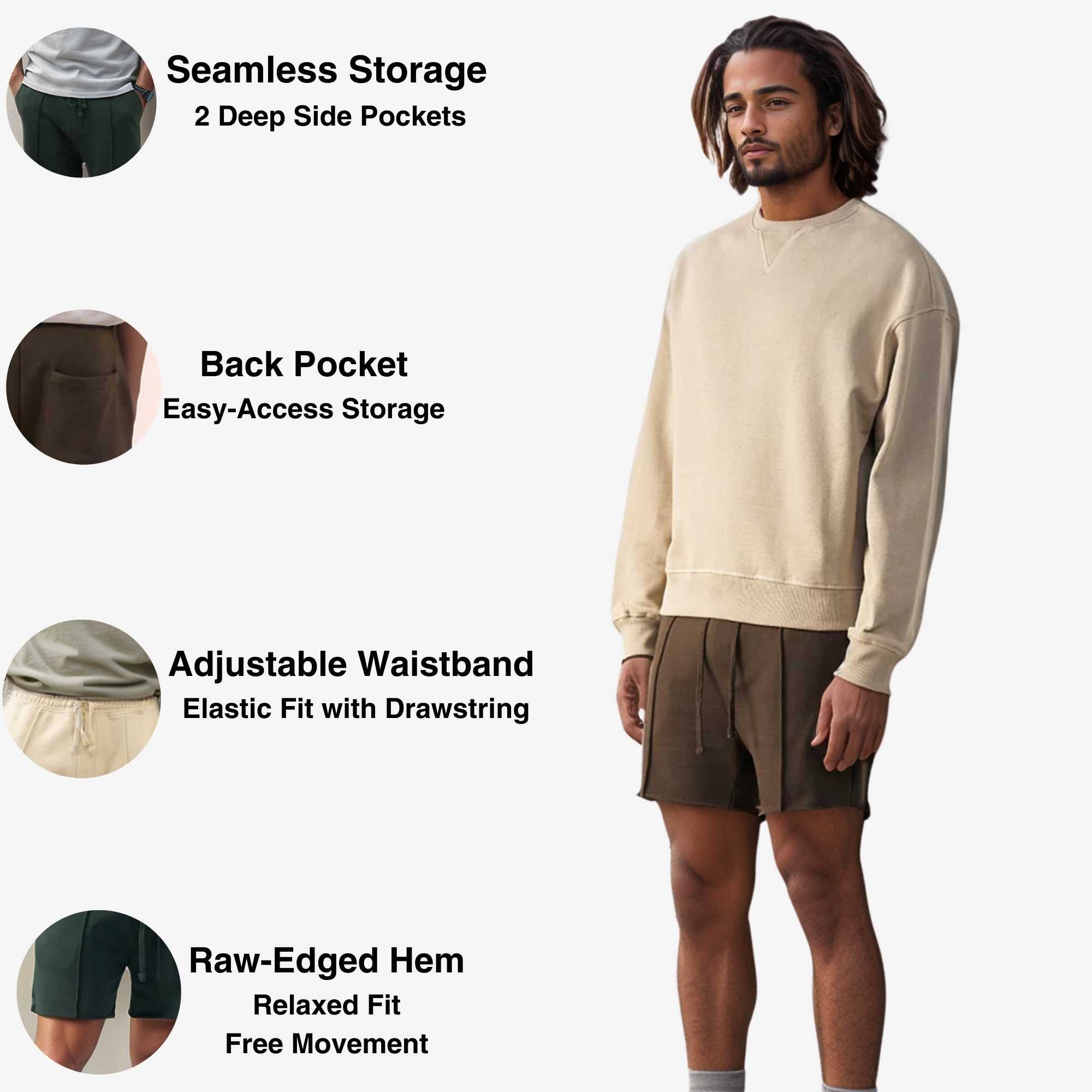 Men’s Cropped Fleece Sweatshorts | Luxurious Comfort & Style - S / Black - www.upstandingapparel.com