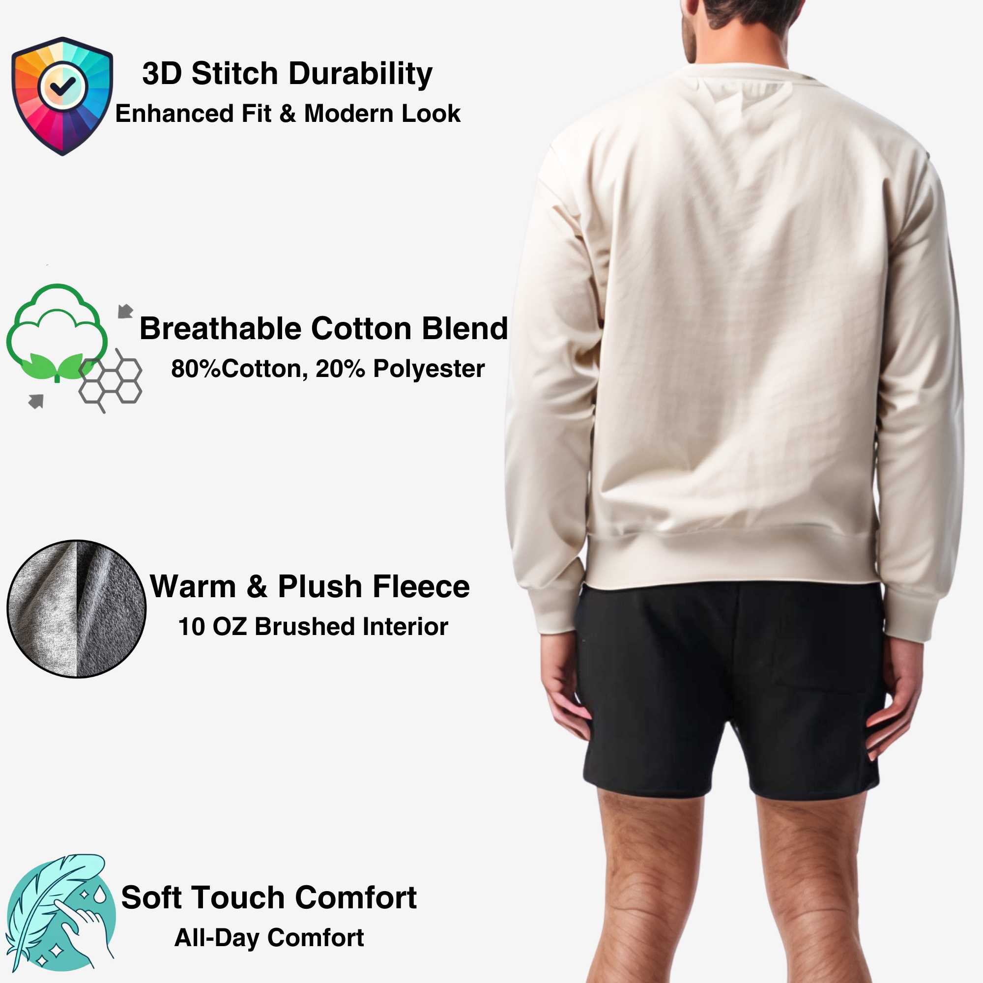 Men’s Cropped Fleece Sweatshorts | Luxurious Comfort & Style - S / Black - www.upstandingapparel.com