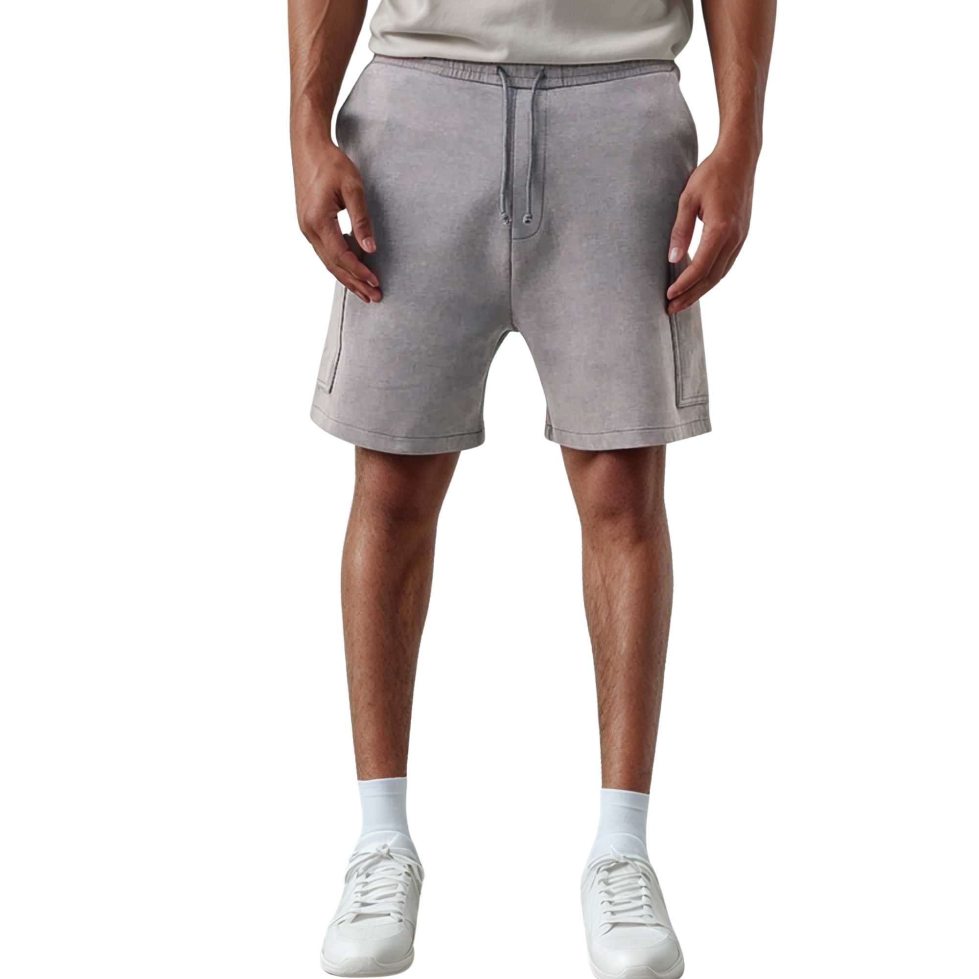 Men’s Distressed Cargo Shorts | Adventure in Comfort - S / Gray - www.upstandingapparel.com