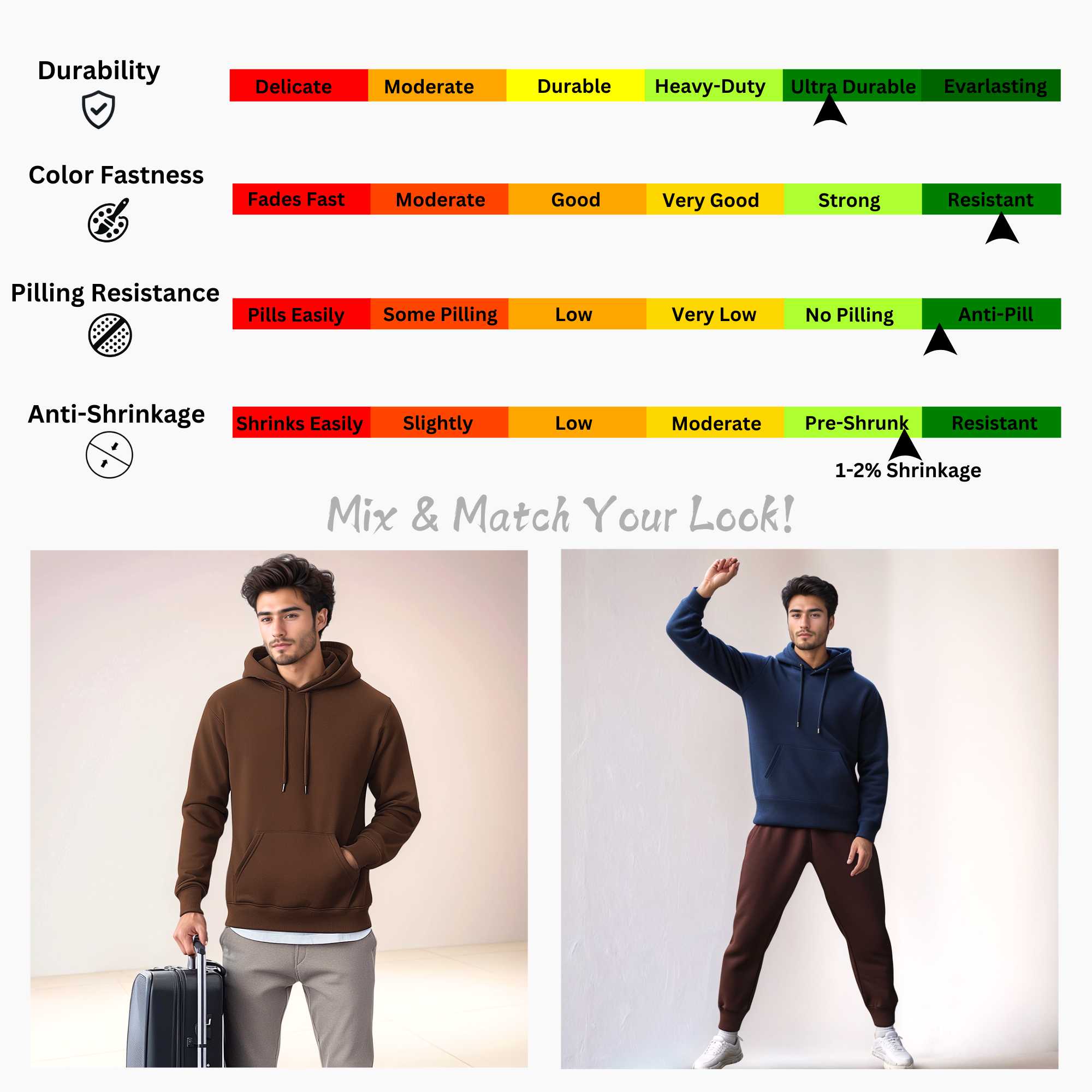 Men's Fleece Hooded Sweatsuit | Classic Comfort Collection - XS / Black - www.upstandingapparel.com