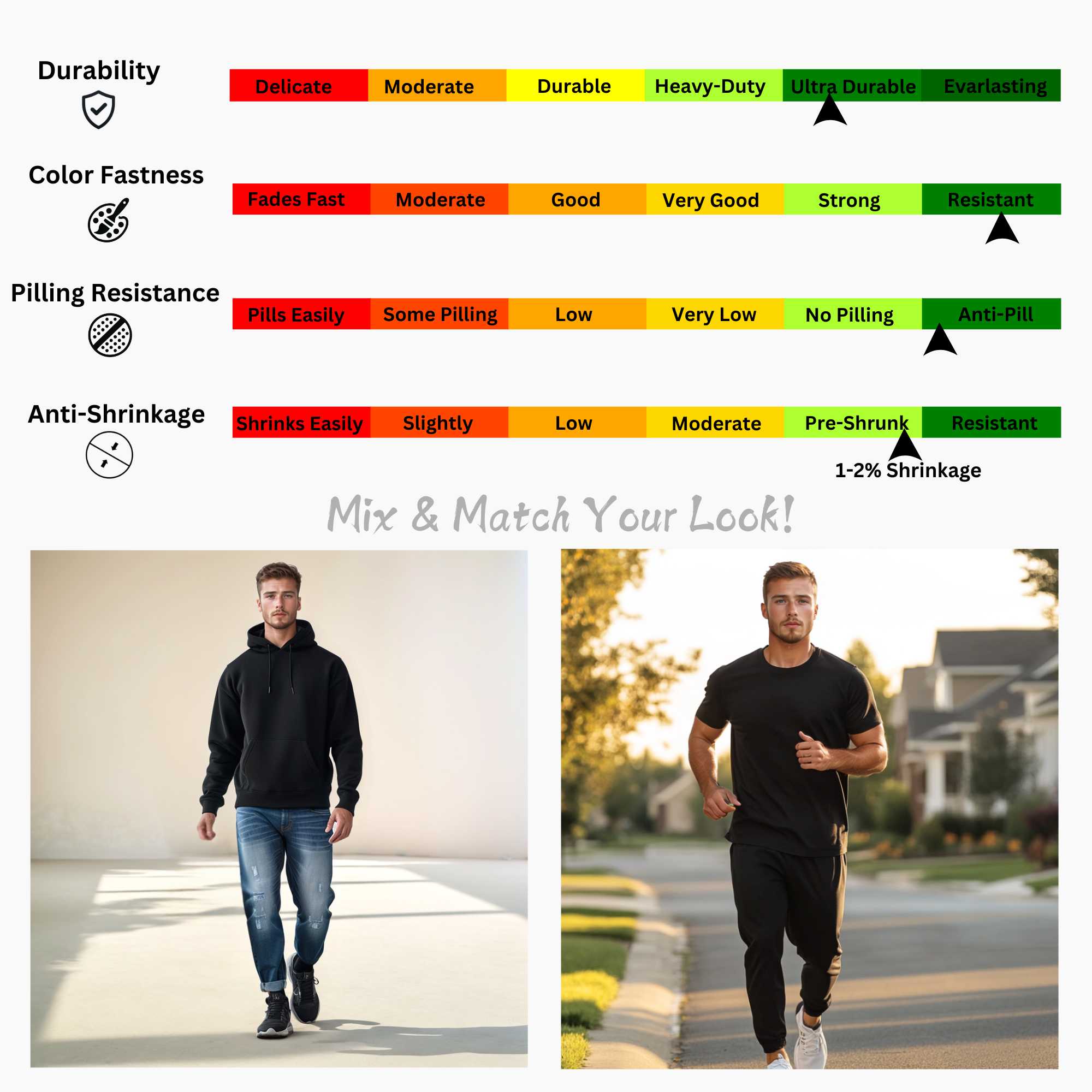 Men's Fleece Hooded Sweatsuit | Classic Comfort Collection - XS / Black - www.upstandingapparel.com