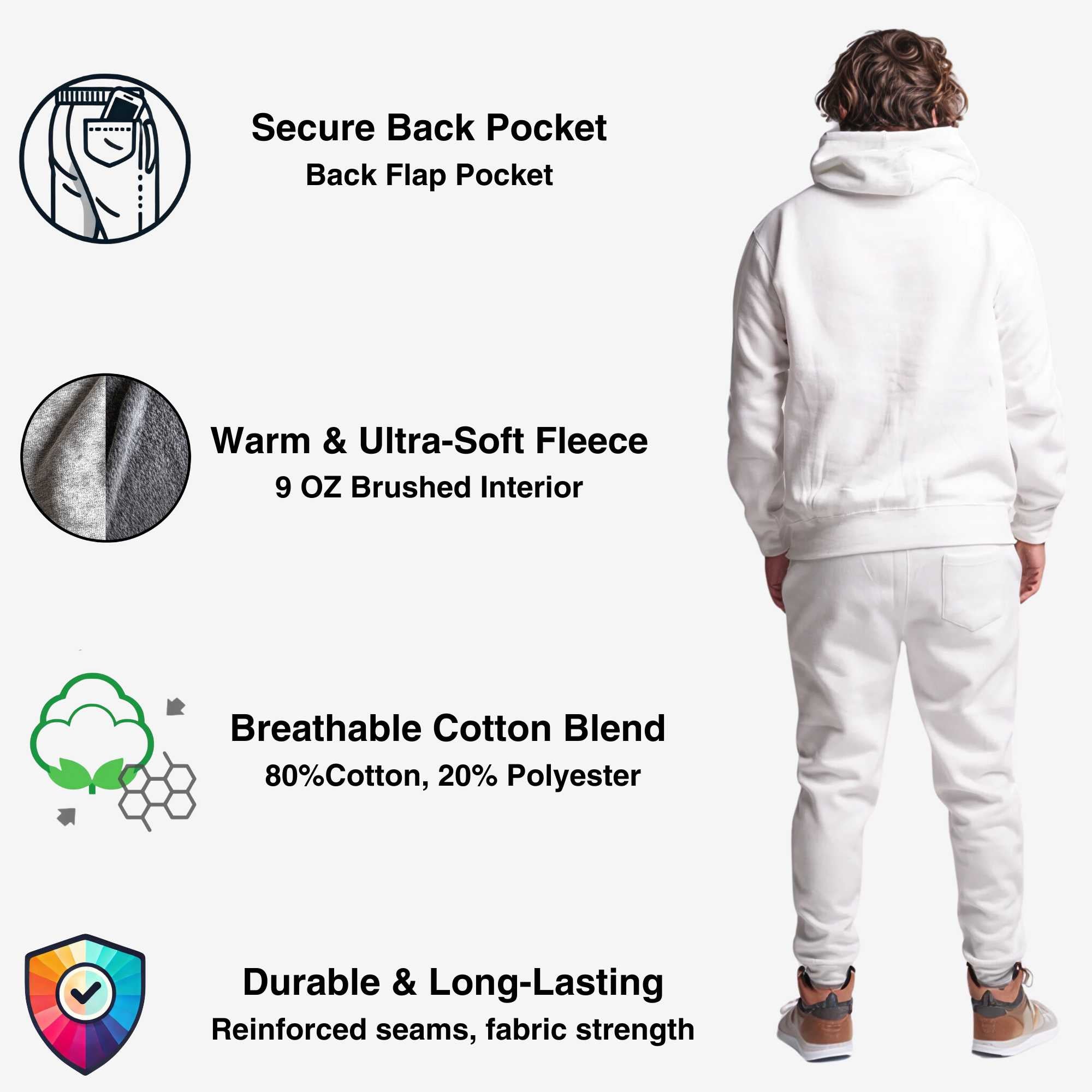 Men's Fleece Hooded Sweatsuit | Classic Comfort Collection - XS / Black - www.upstandingapparel.com