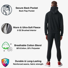 Men's Fleece Hooded Sweatsuit | Classic Comfort Collection - XS / Black - www.upstandingapparel.com