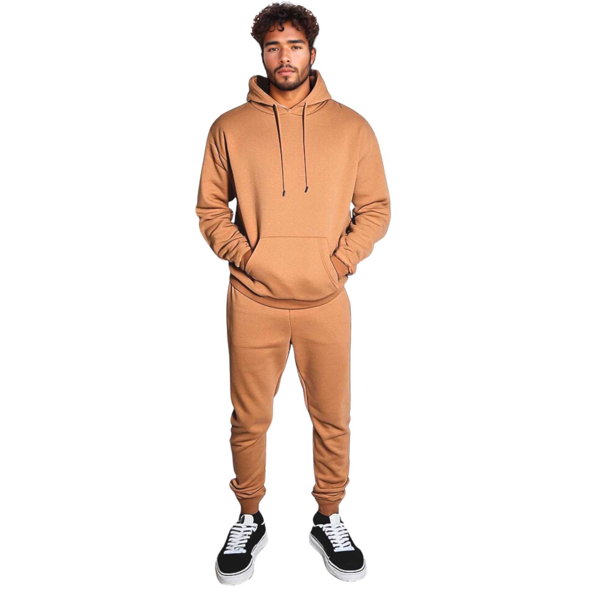 Men's Fleece Hooded Sweatsuit | Classic Comfort Collection - XS / Camel - www.upstandingapparel.com