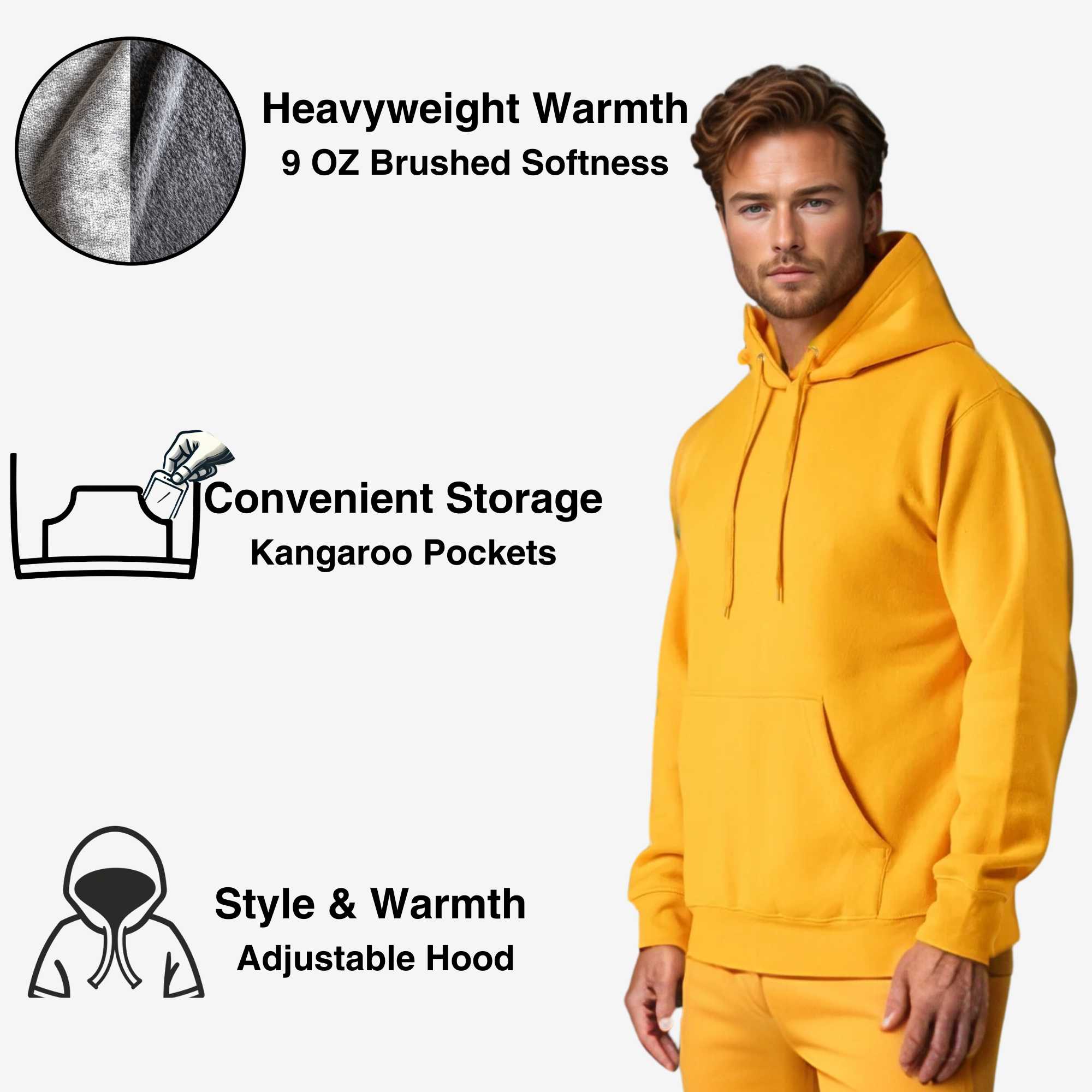 Men’s Fleece Hoodie 3-Pack | Vibrant Energy | | Bold & Stylish Essentials - XS / Red + Royal Blue + Gold - www.upstandingapparel.com