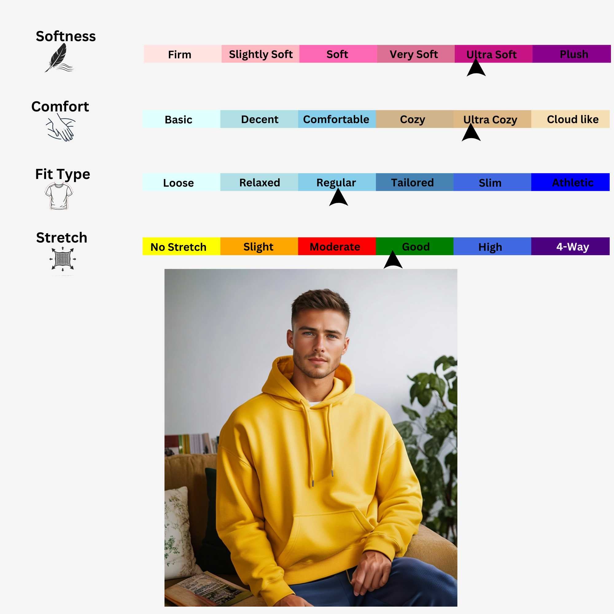 Men’s Fleece Hoodie | Vibrant Energy Collection | Bold Style - XS / Gold - www.upstandingapparel.com