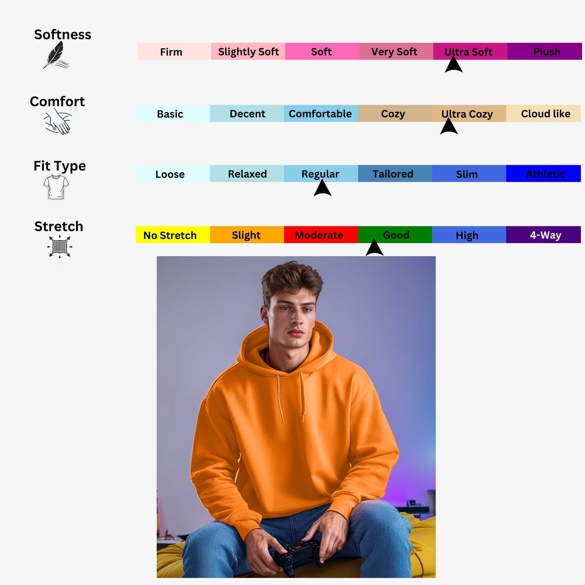 Men’s Fleece Hoodie | Vibrant Energy Collection | Bold Style - XS / Gold - www.upstandingapparel.com