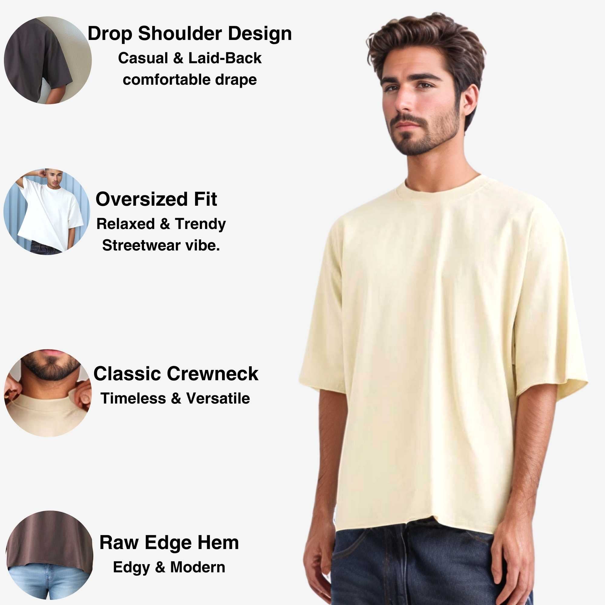 Men's Oversized Cotton Cropped T-Shirt | Streetwear Vibe - S / White - www.upstandingapparel.com