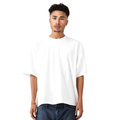 Men's Oversized Cotton Cropped T-Shirt | Streetwear Vibe - S / White - www.upstandingapparel.com