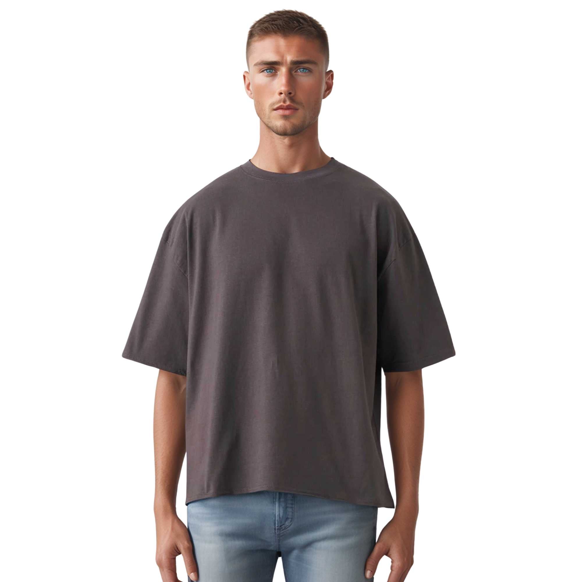 Men's Oversized Cotton Cropped T-Shirt | Streetwear Vibe - S / Shadow - www.upstandingapparel.com