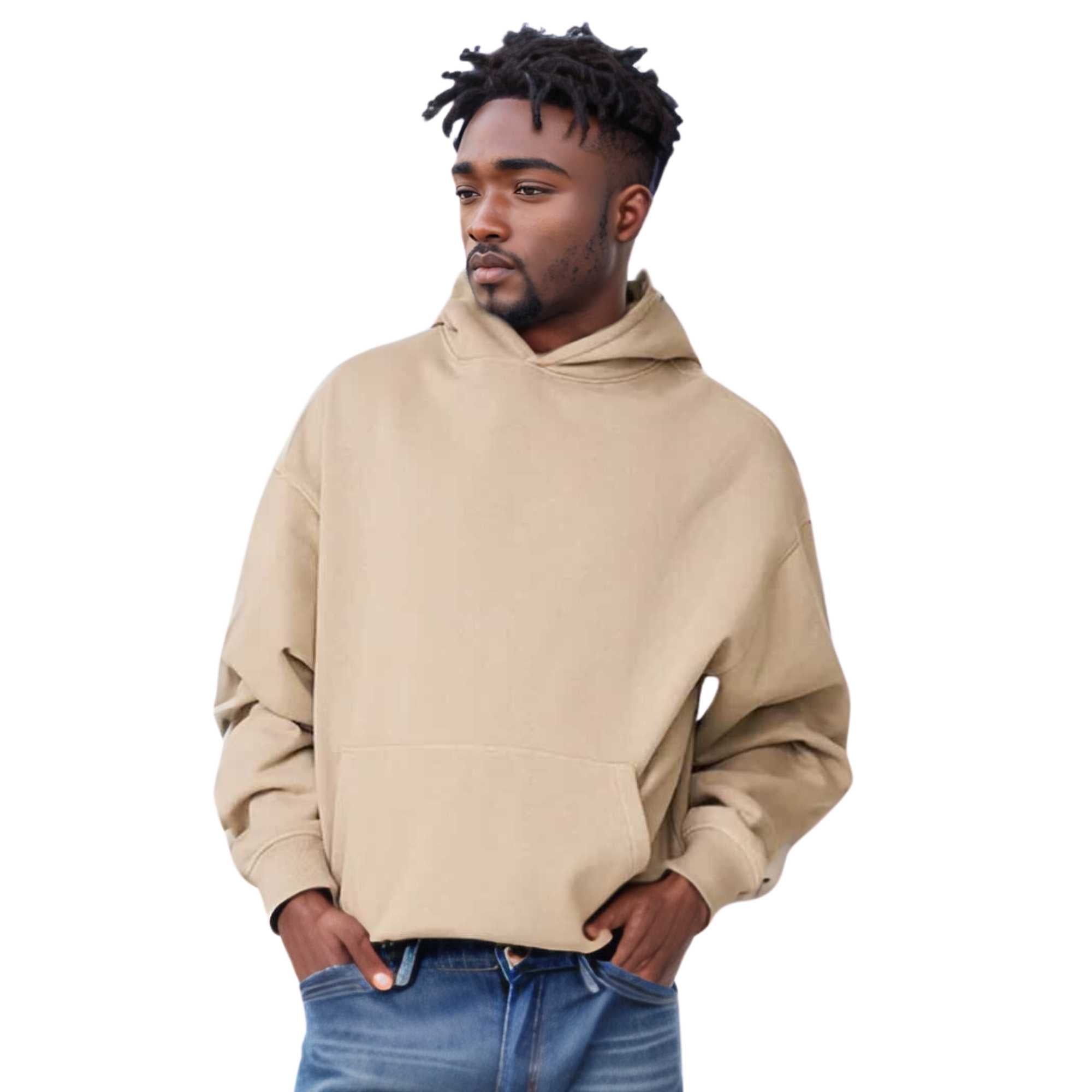 Men’s Oversized Fleece Hoodie | Heavyweight Urban Comfort - S / Beige - www.upstandingapparel.com