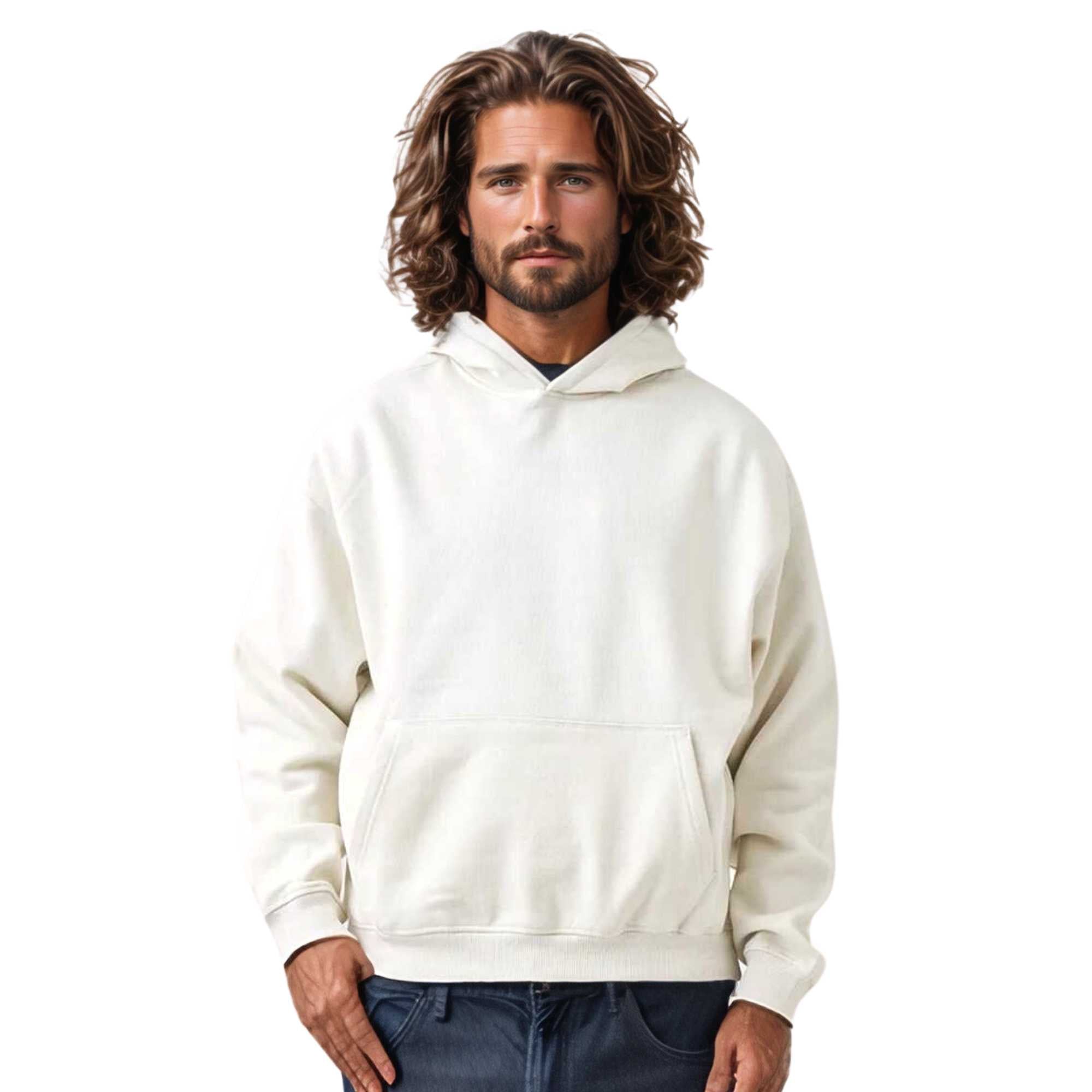 Men’s Oversized Fleece Hoodie | Heavyweight Urban Comfort - S / Ivory - www.upstandingapparel.com