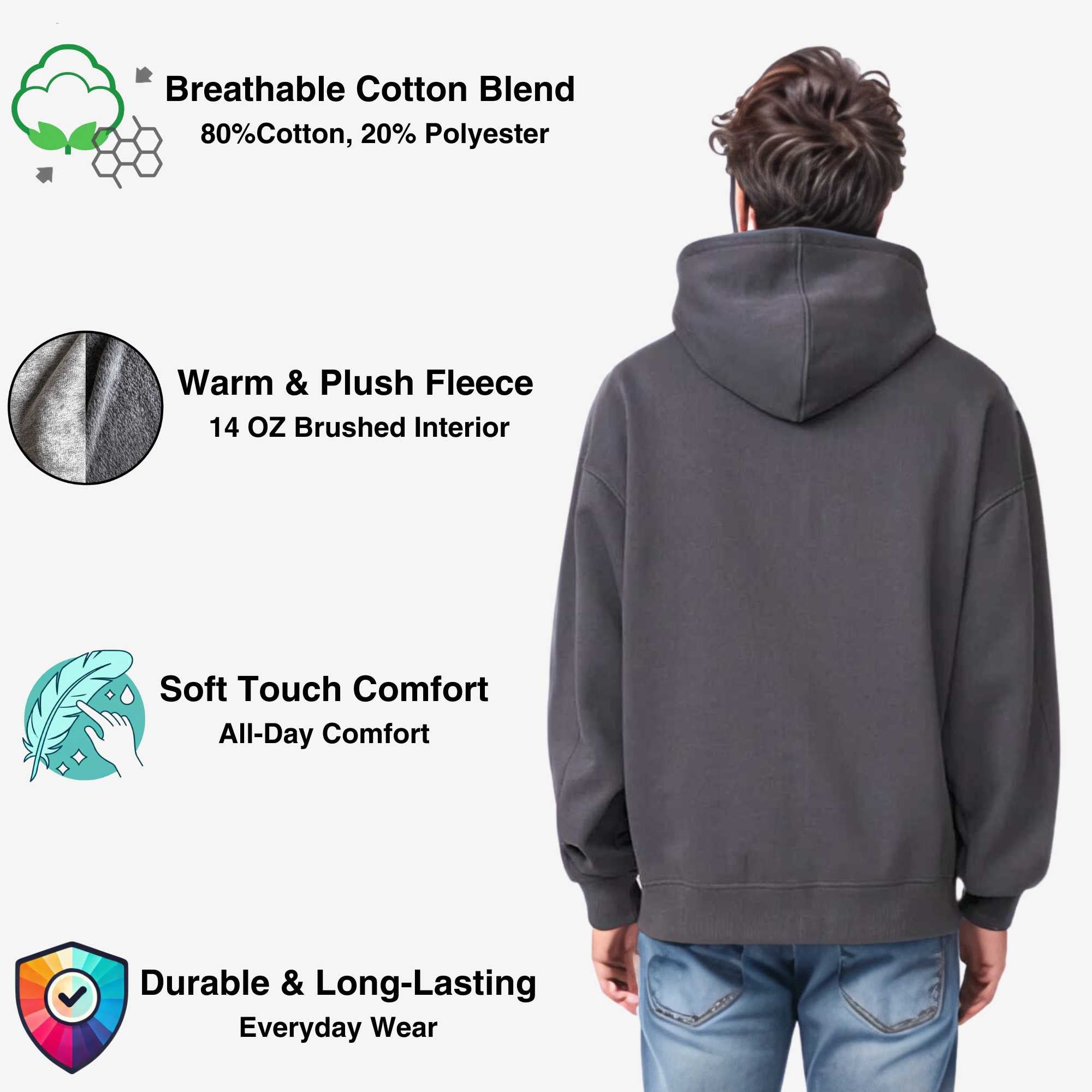 Men’s Oversized Fleece Hoodie | Heavyweight Urban Comfort - S / Dark Gray - www.upstandingapparel.com