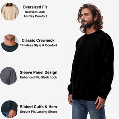 Men's Oversized Heavyweight Sweatshirt | Premium Fleece Warmth - S / Black - www.upstandingapparel.com